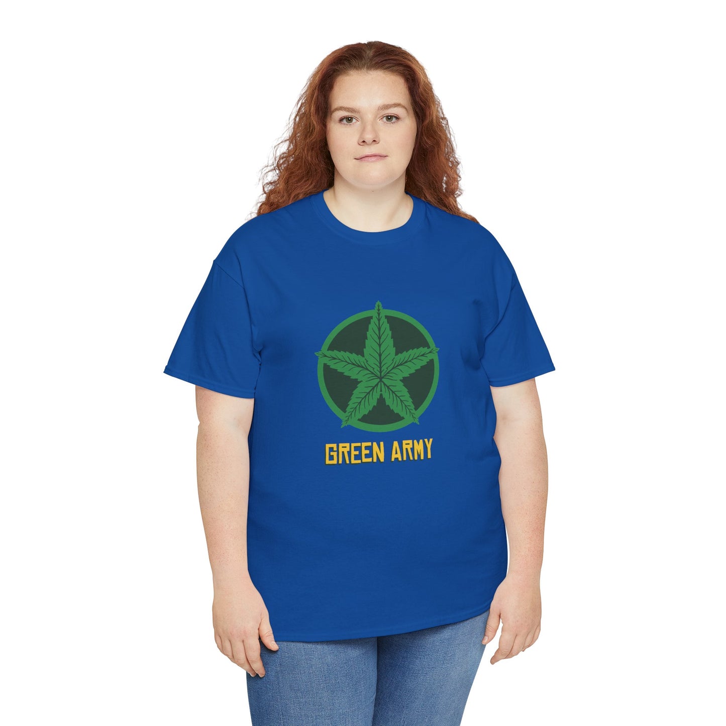 Green Army Star Logo Unisex Heavy Cotton Tee