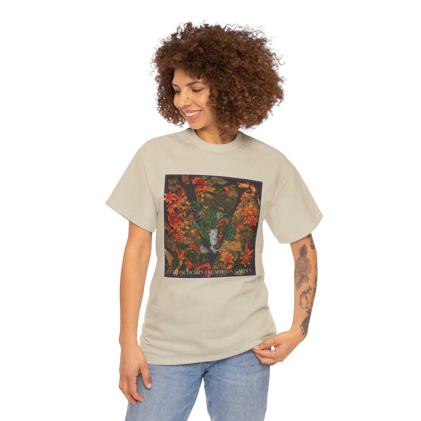 Official Vellochord Sideways Garden Unisex Heavy Cotton Tee