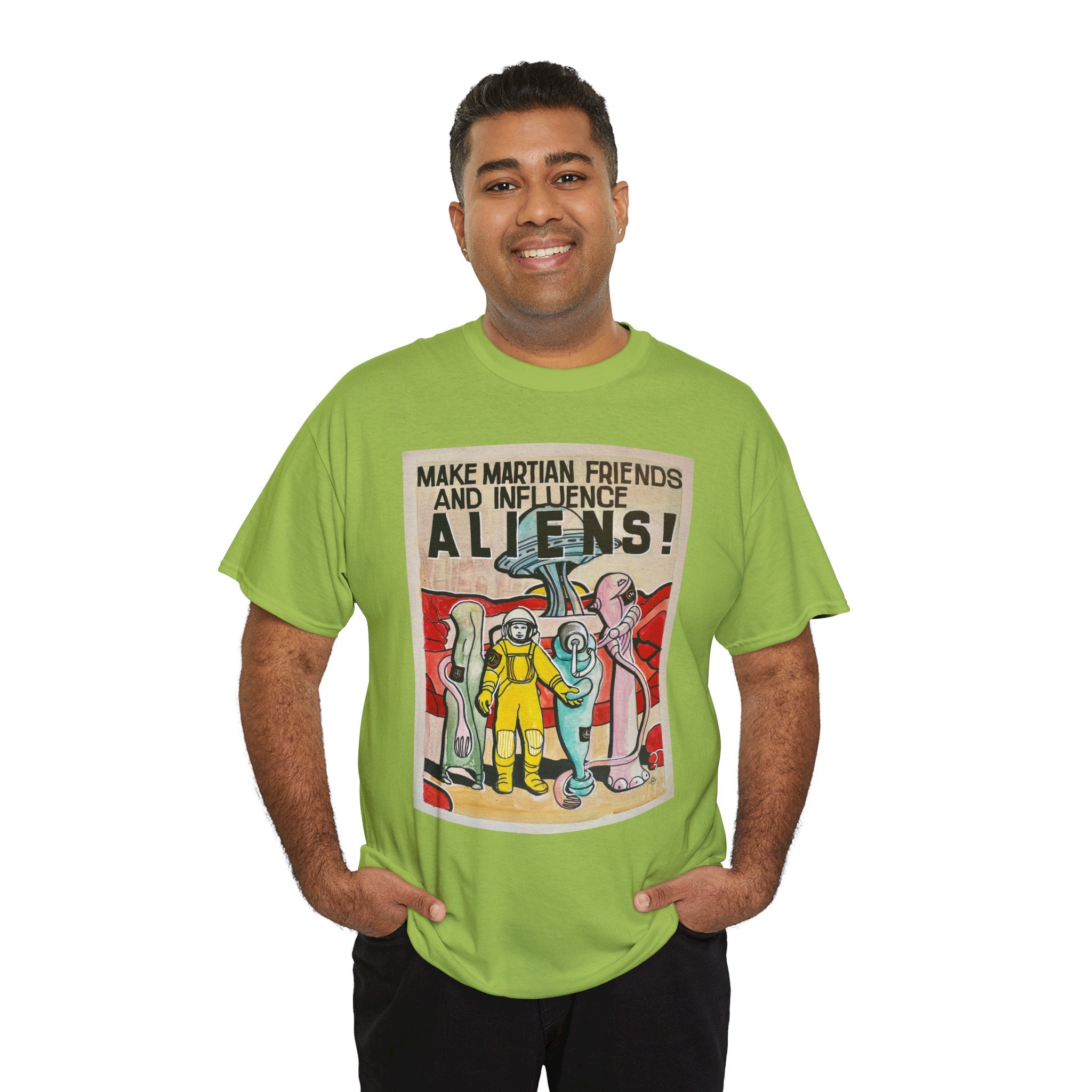 Mars Aliens Unisex Heavy Cotton Tee