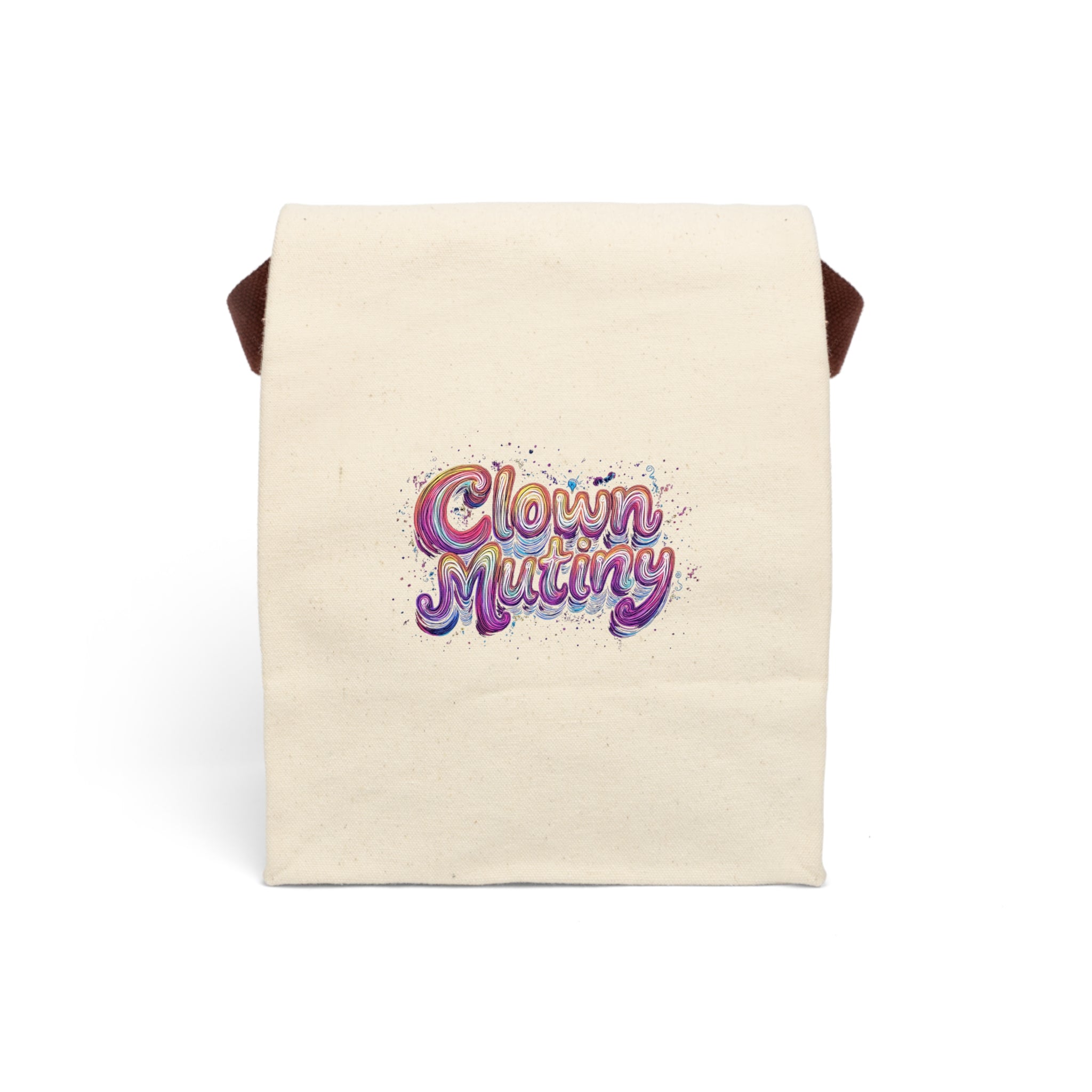 Whimsical Canvas Lunch Bag - 'Clown Mutiny' Design