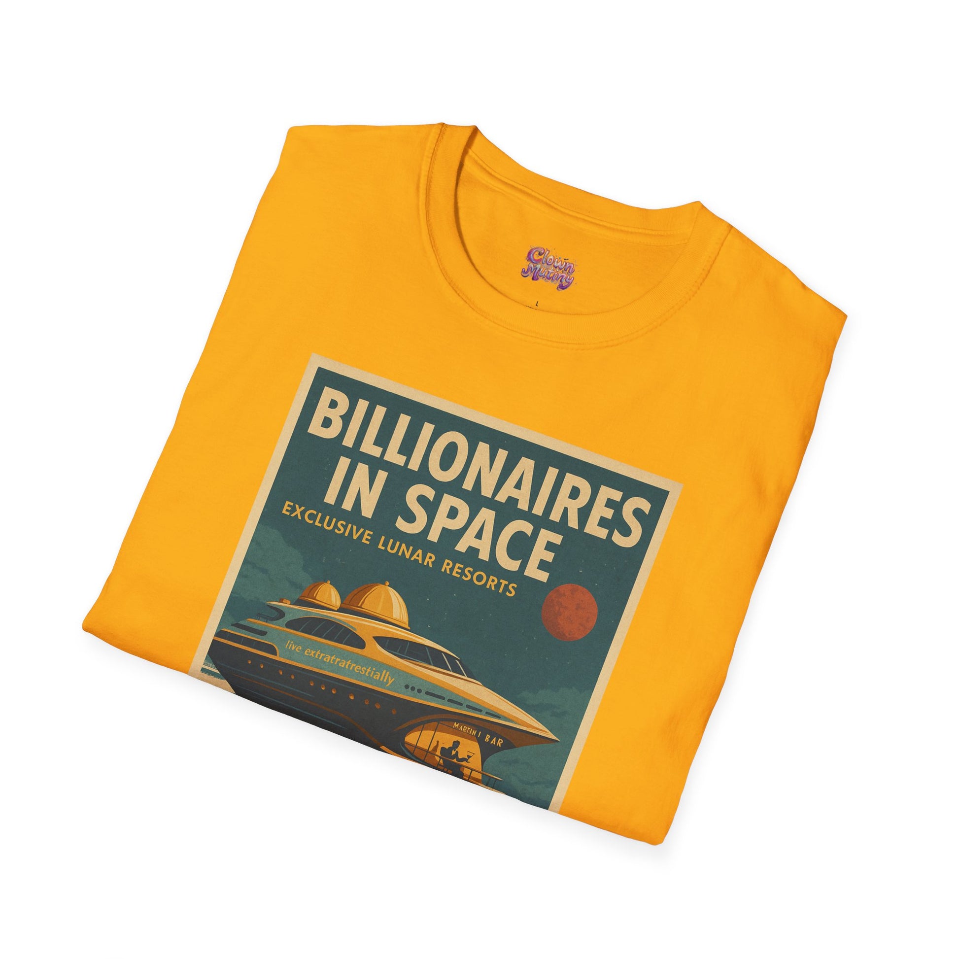 Vintage Billionaires in Space T-Shirt, Space Shirt, Retro NASA Style, Science Fiction Apparel, Lunar Resort Gift
