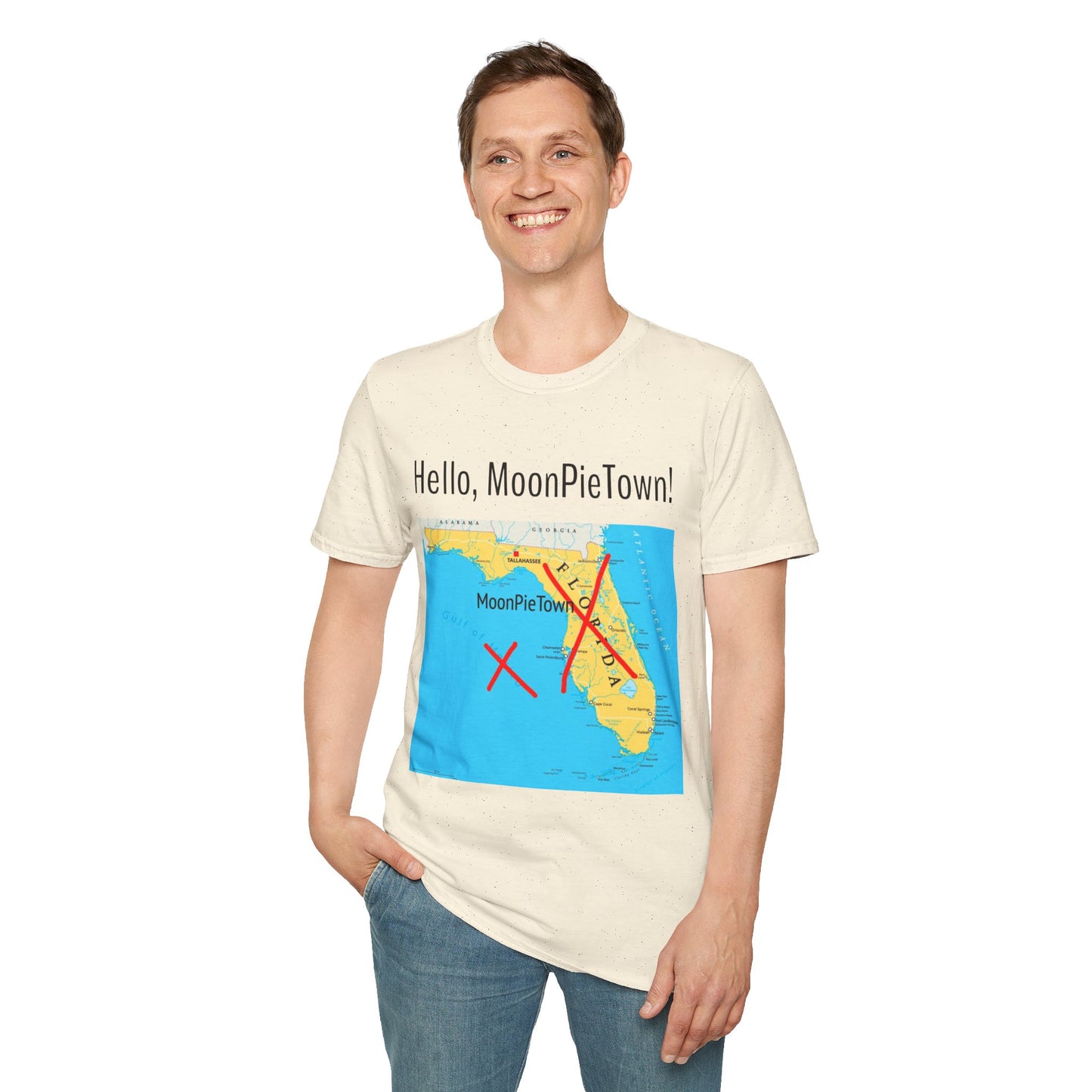 Hello MoonPieTown Unisex T-Shirt - Fun Florida Map Design