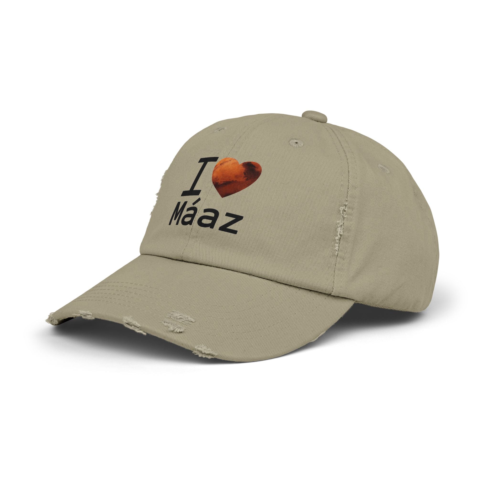 I Love Mars Unisex Distressed Cap