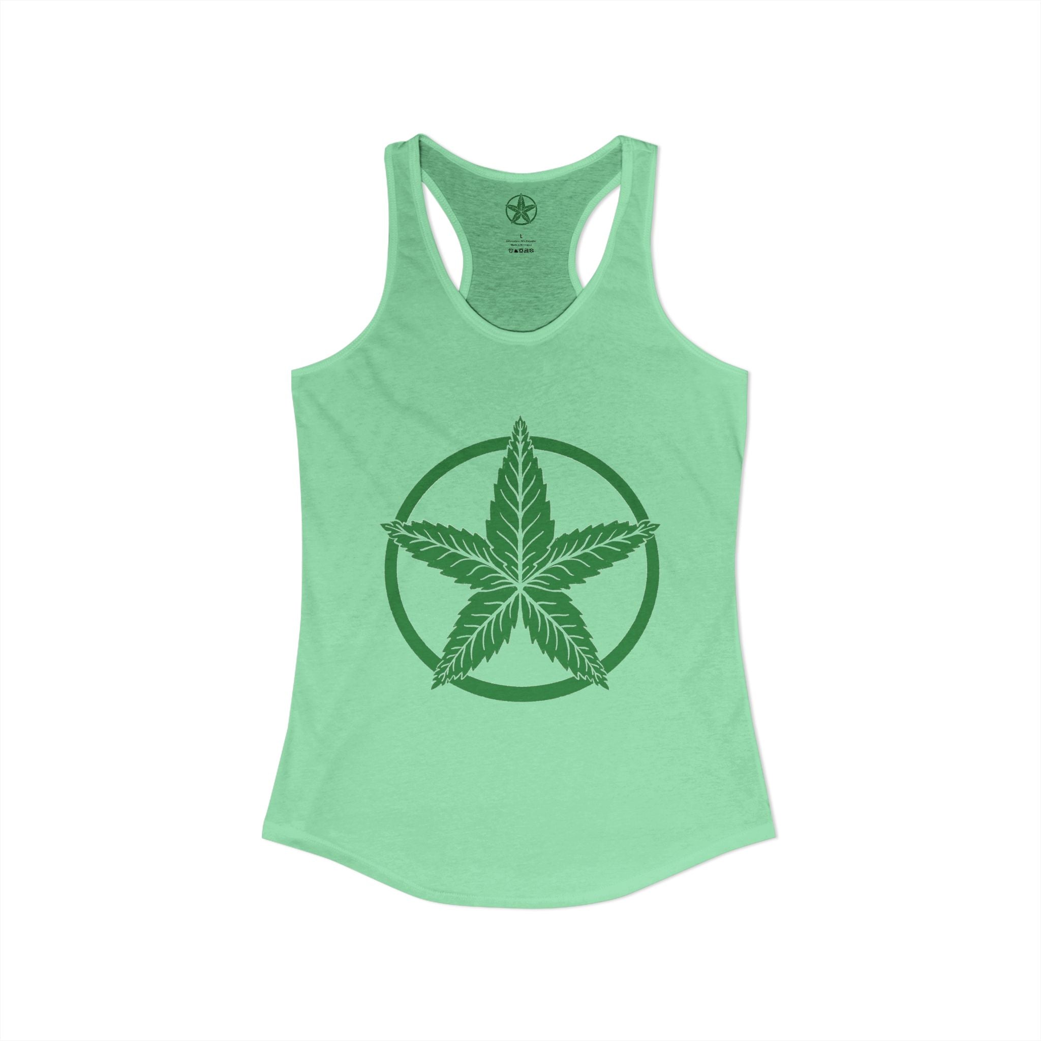 Green Army Star Leaf Women's Ideal Racerback Tank