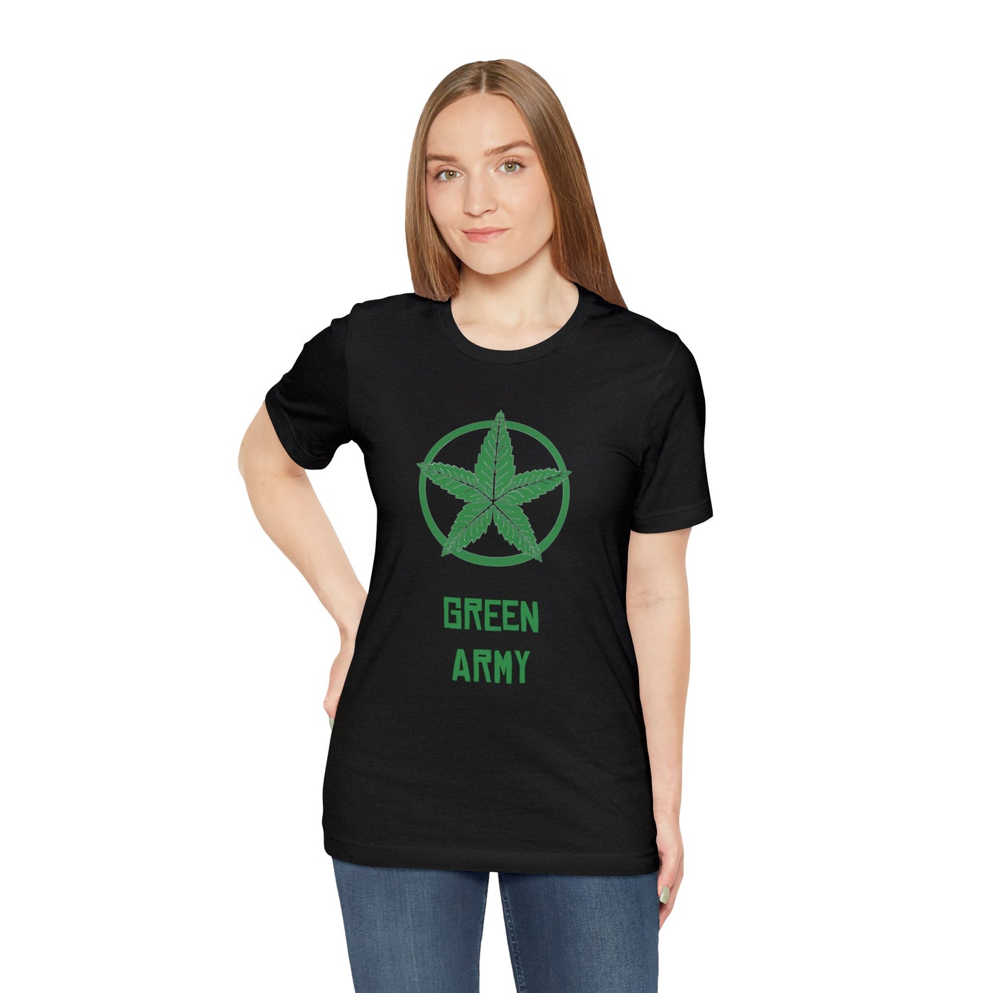 Green Army Star Unisex Jersey Short Sleeve Tee