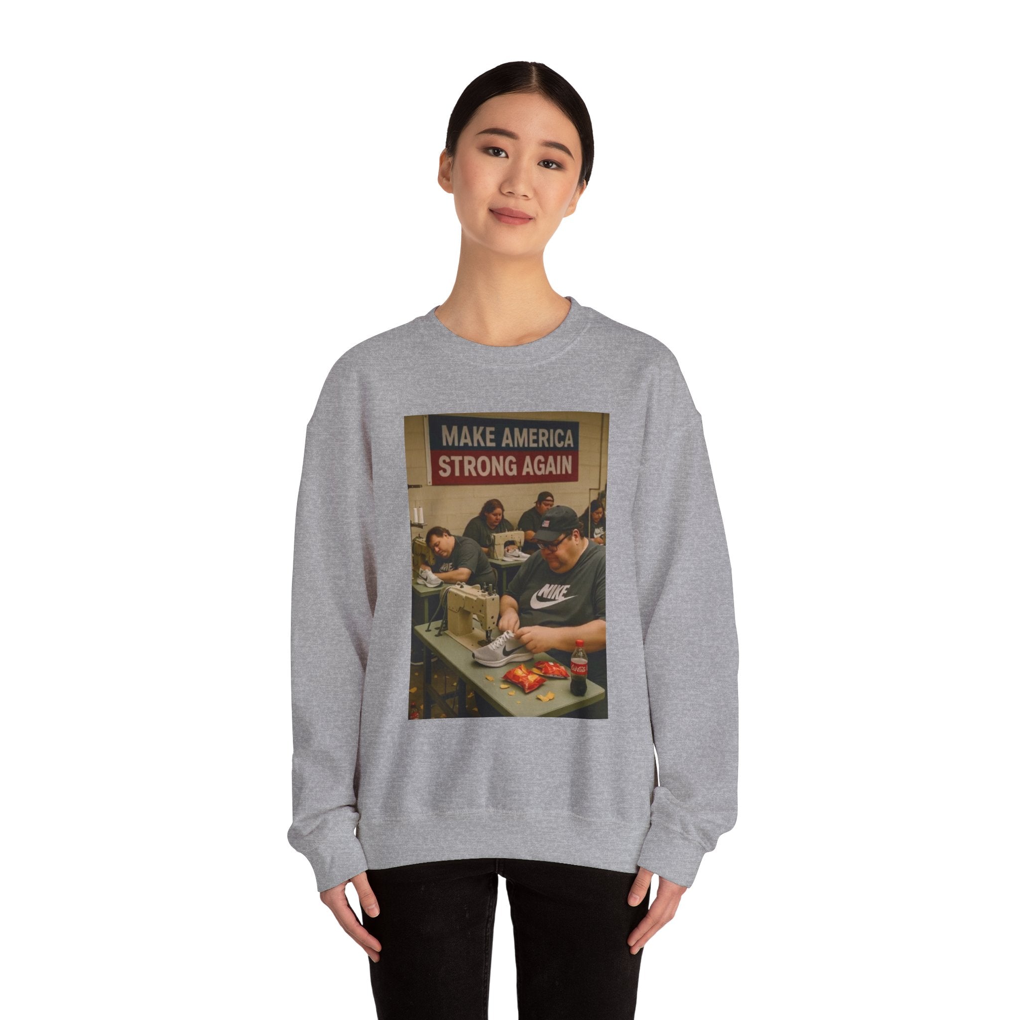 Unisex Heavy Blend Crewneck Sweatshirt - Make America Strong Again