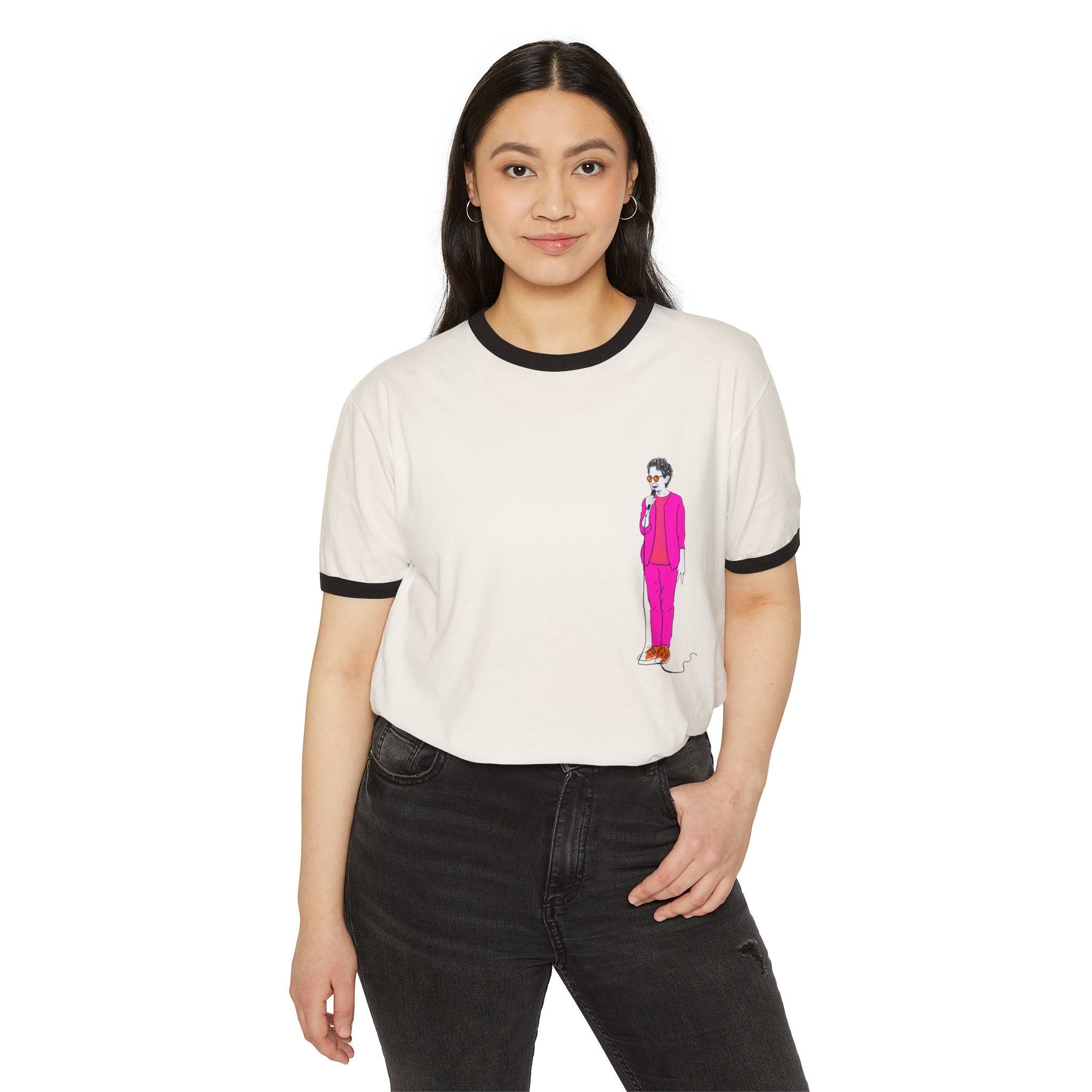 Draw and Guffaw Loren K Little Old Lesbian Unisex Cotton Ringer T-Shirt