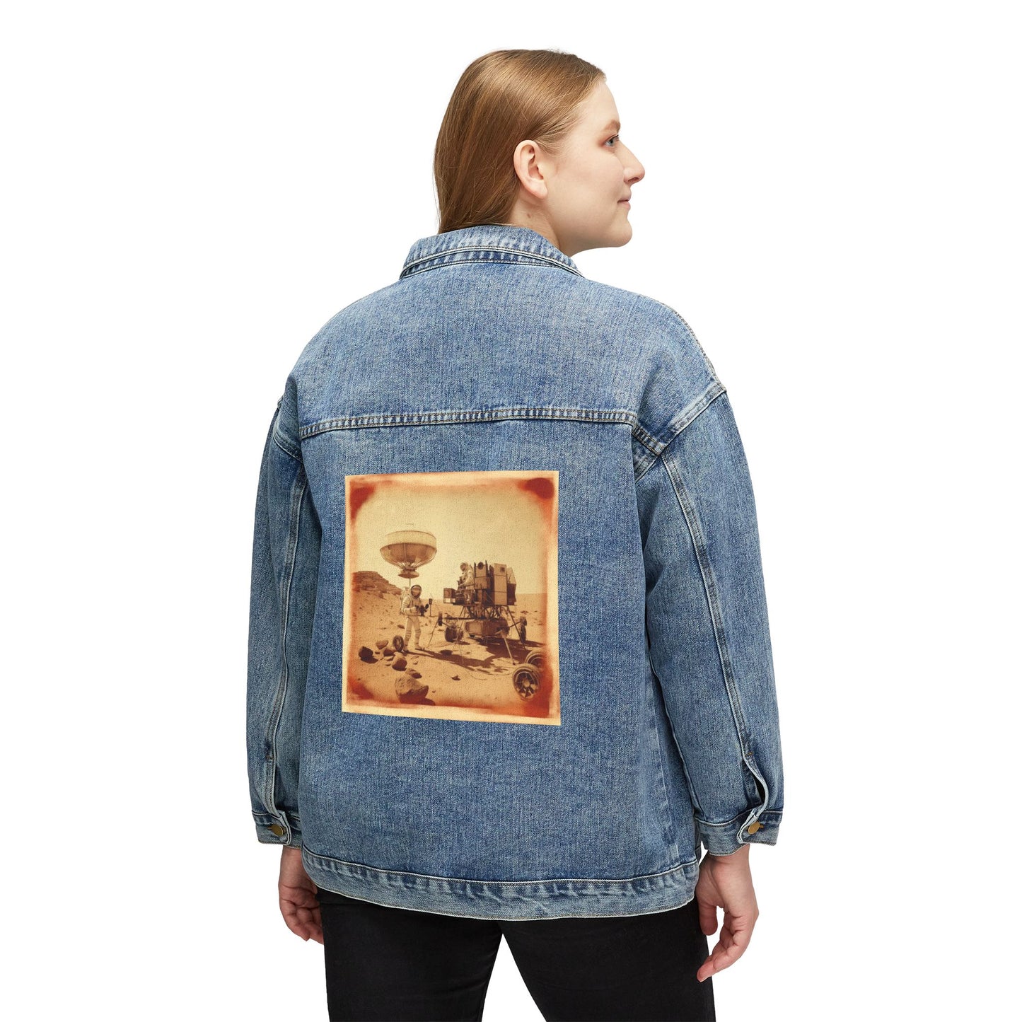 Martian Polaroid Women's Denim Jacket - Vintage Style Outerwear