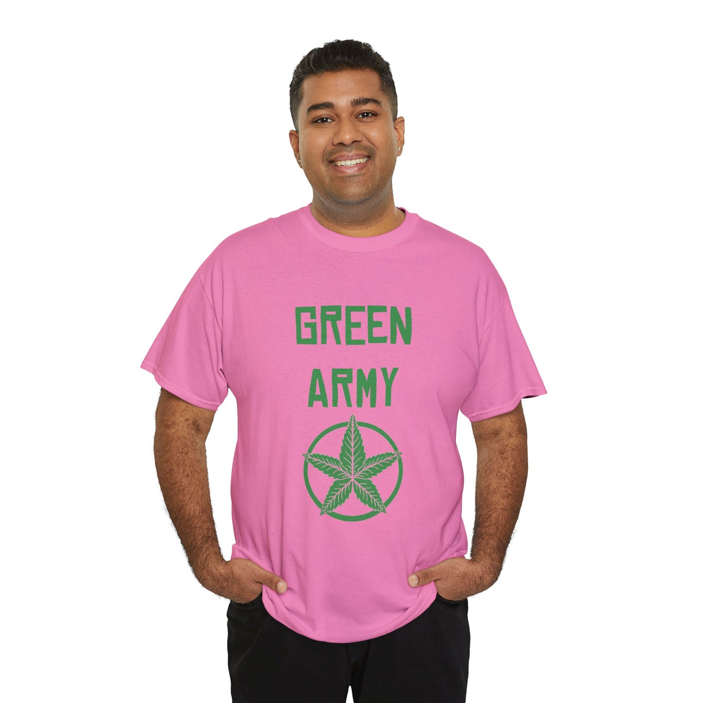 Green Army Star Leaf Unisex Heavy Cotton Tee