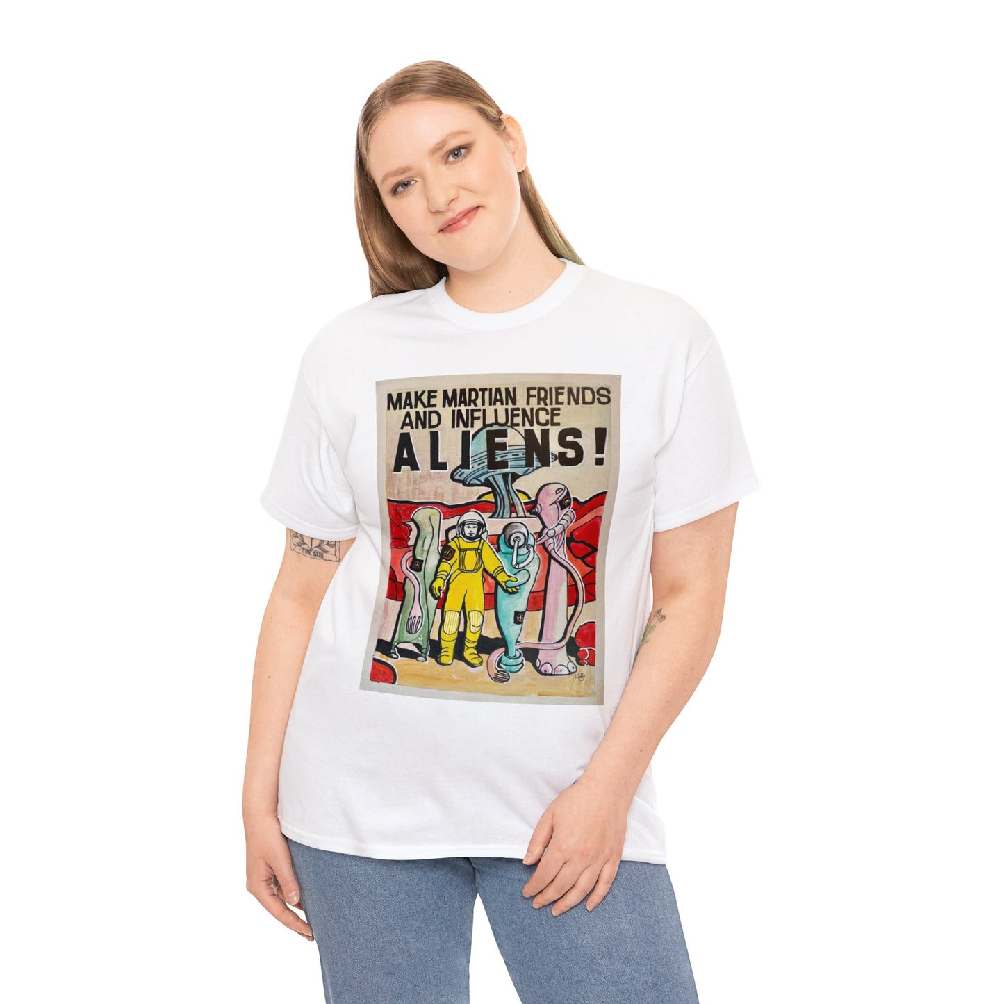 Mars Aliens Unisex Heavy Cotton Tee