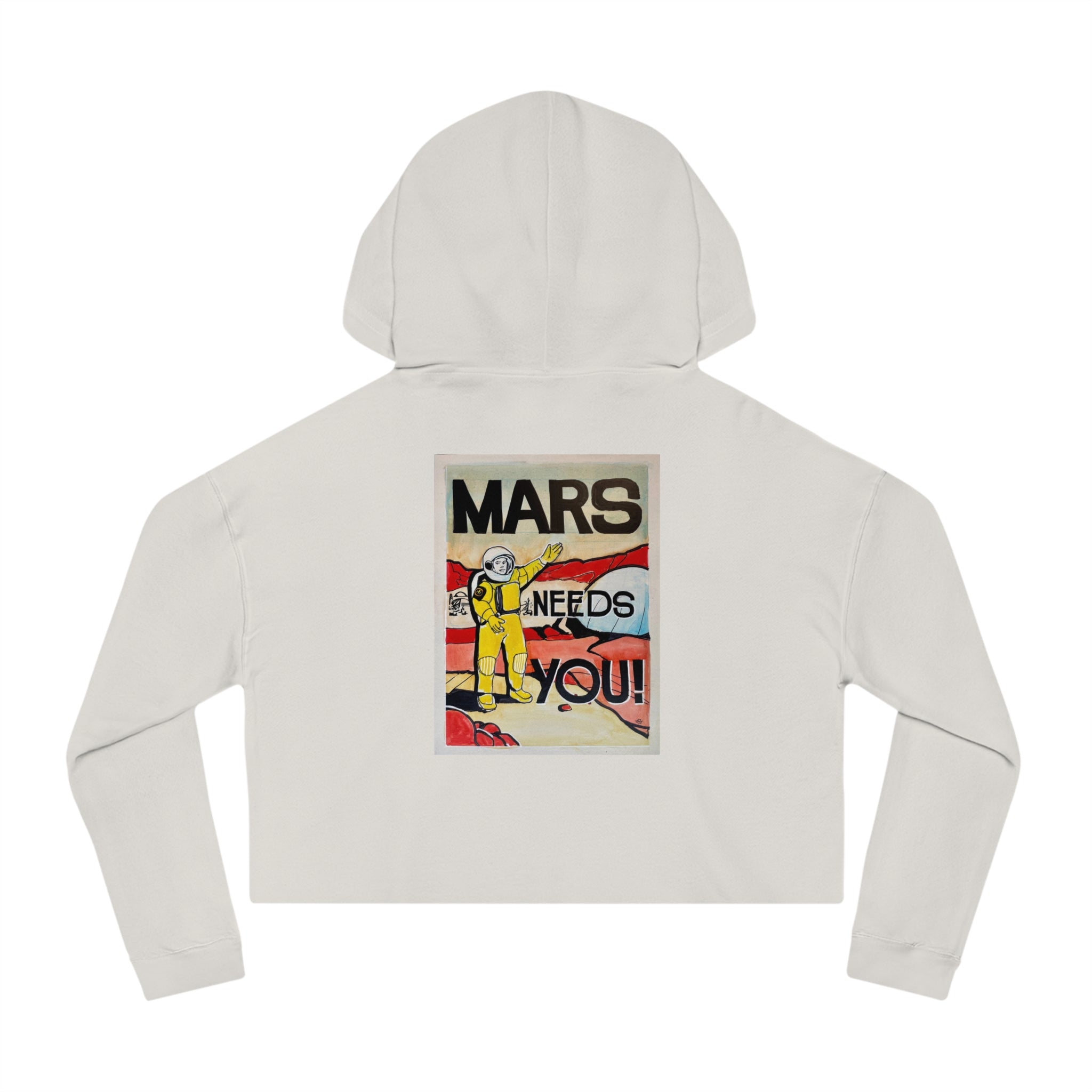 Mars Needs You Stylish Women’s Cropped Hooded Sweatshirt - 'Greetings From Maaz' & 'Mars Needs You' Design