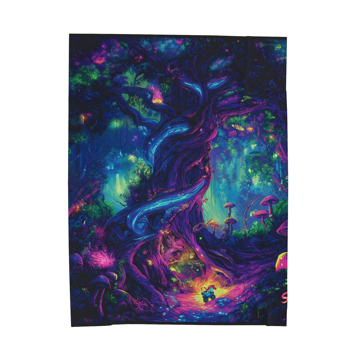 Psychedelic Trees Velveteen Plush Blanket