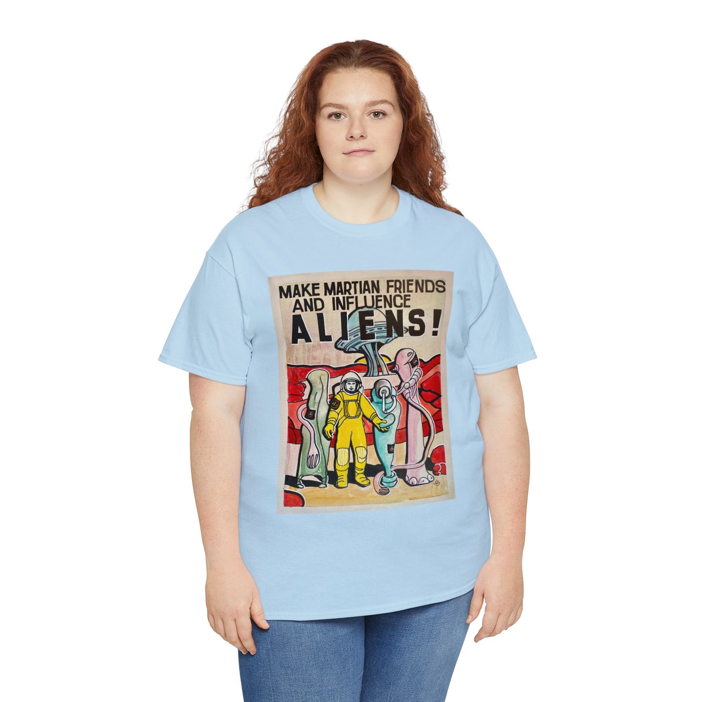 Mars Aliens Unisex Heavy Cotton Tee