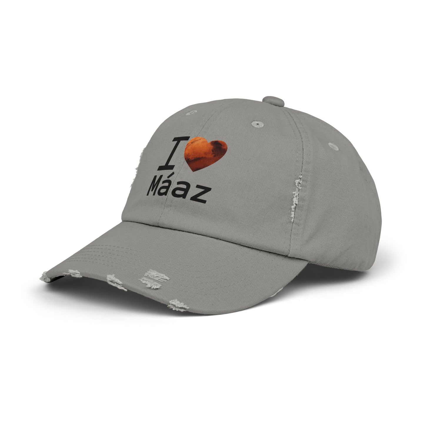 I Love Mars Unisex Distressed Cap