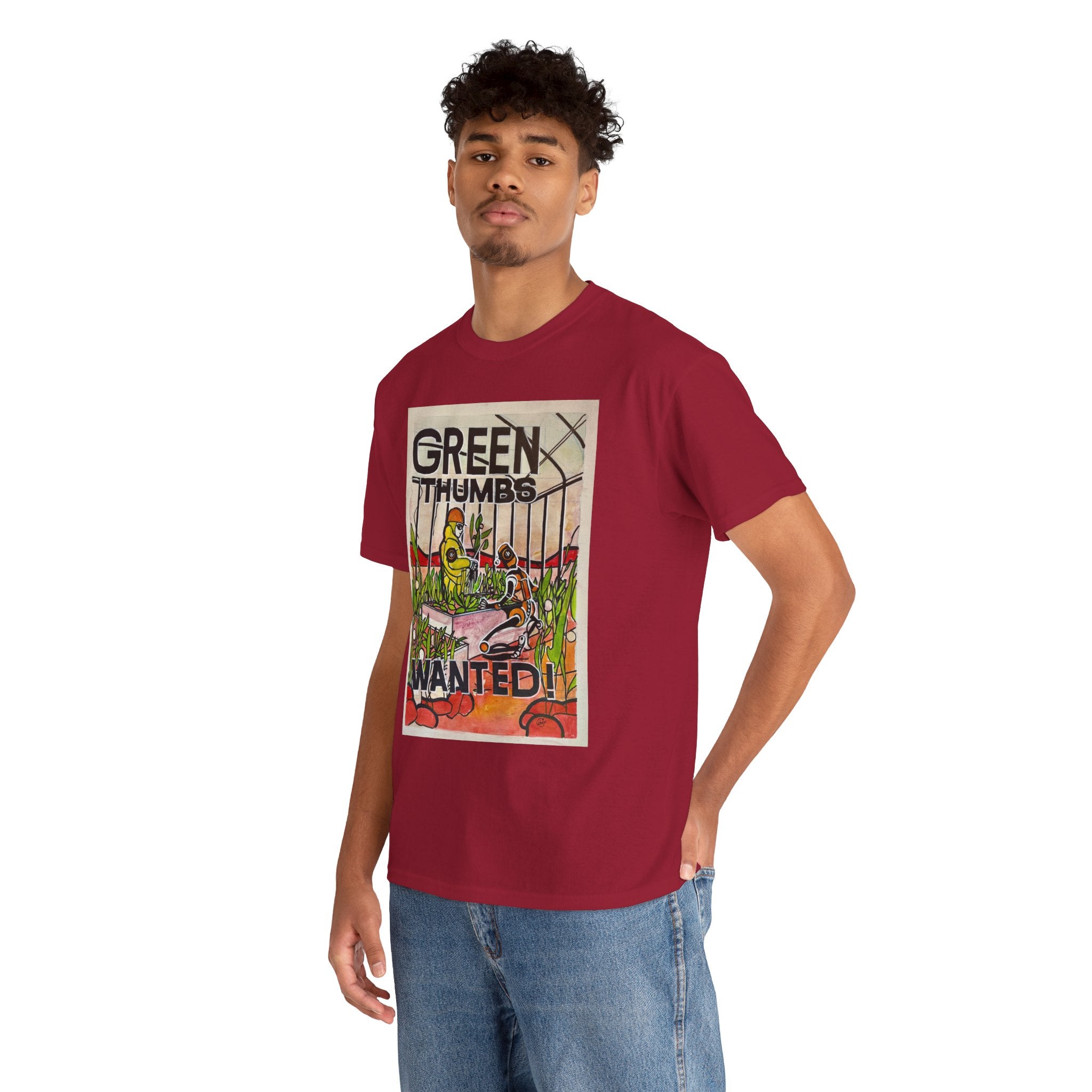 Martian Green Thumbs Unisex Heavy Cotton Tee