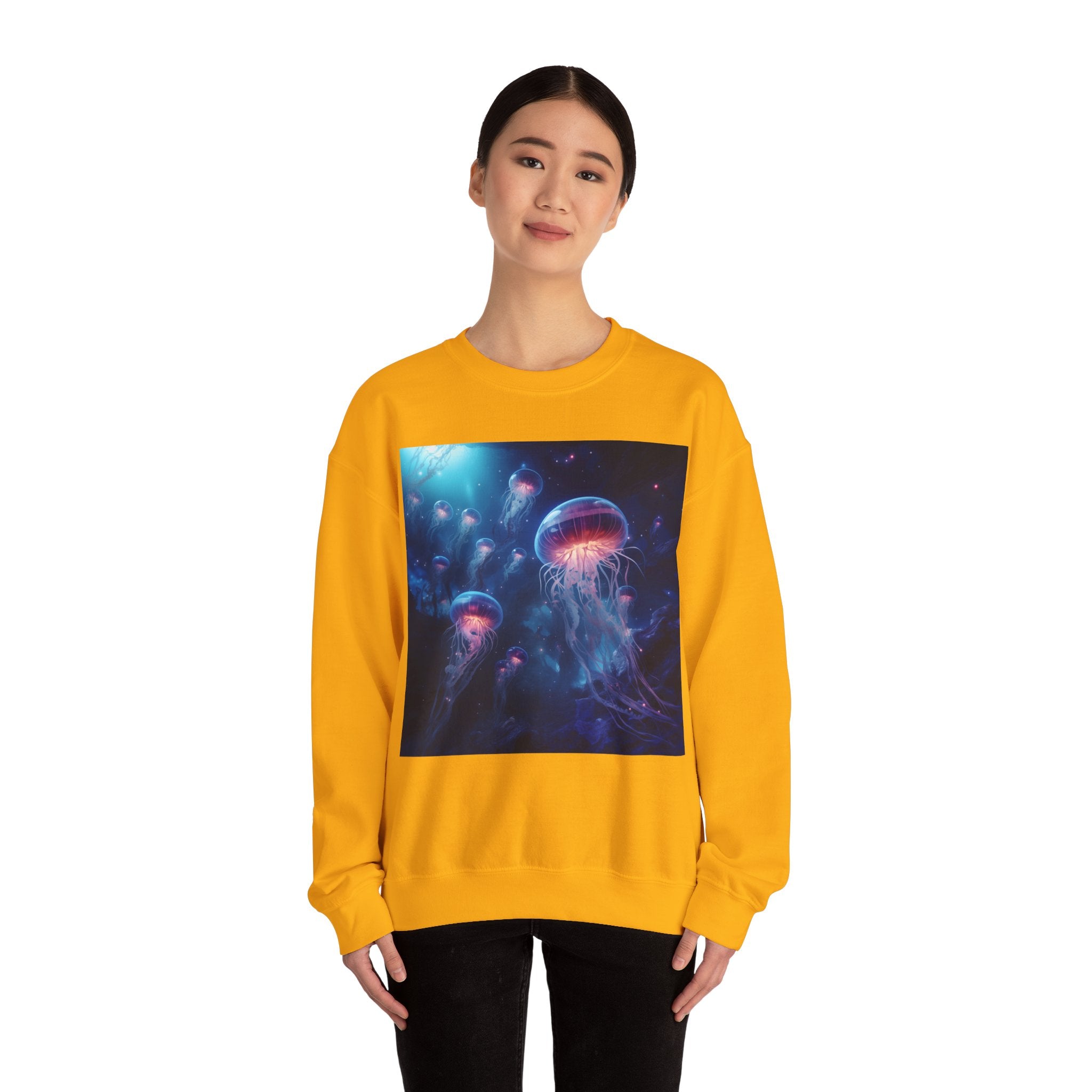 Jellyfish in Space Unisex Heavy Blend Crewneck Sweatshirt