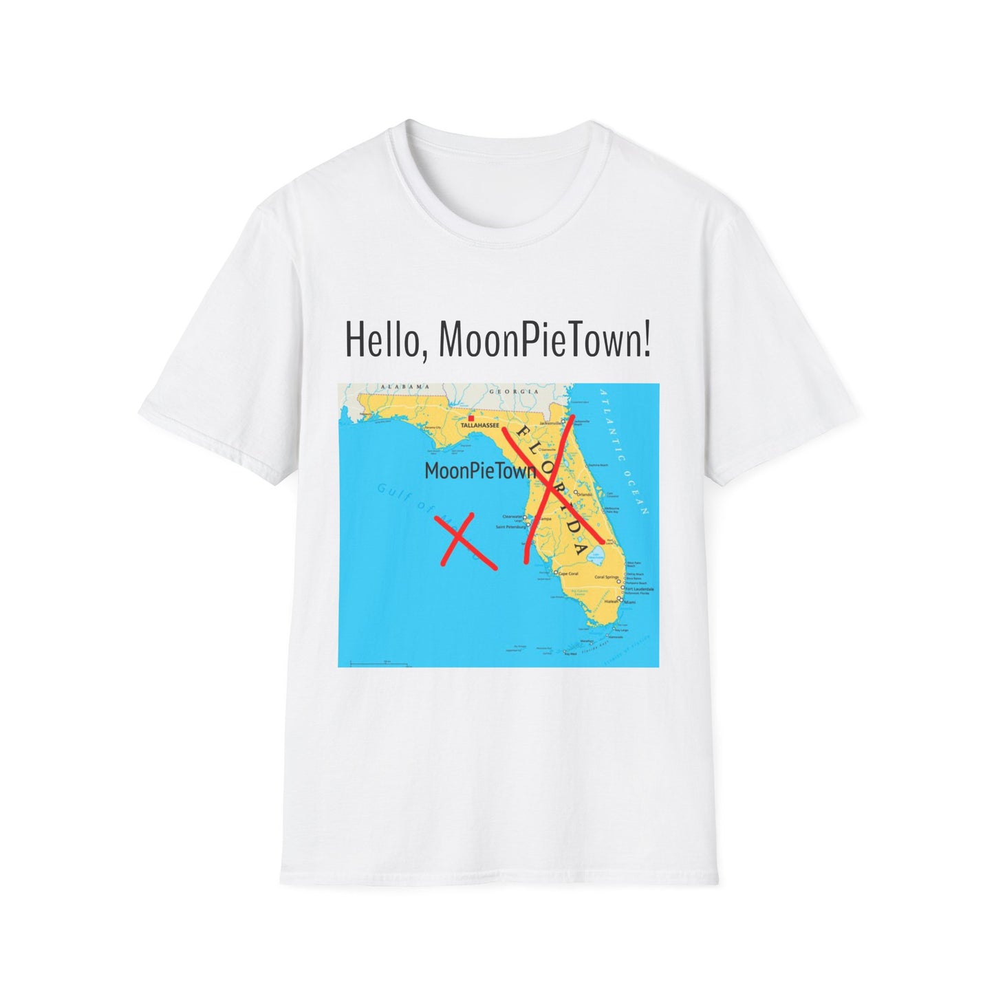 Hello MoonPieTown Unisex T-Shirt - Fun Florida Map Design