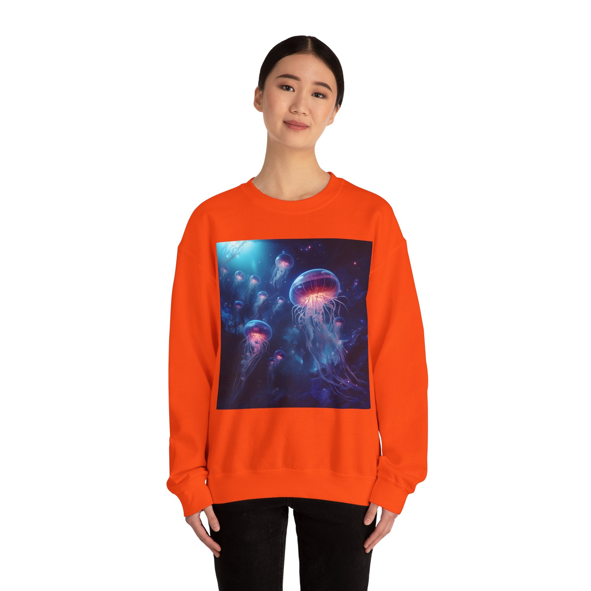 Jellyfish in Space Unisex Heavy Blend Crewneck Sweatshirt