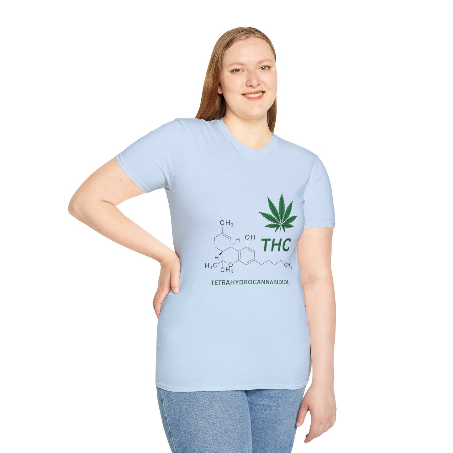 THC Molecule Unisex Softstyle T-Shirt