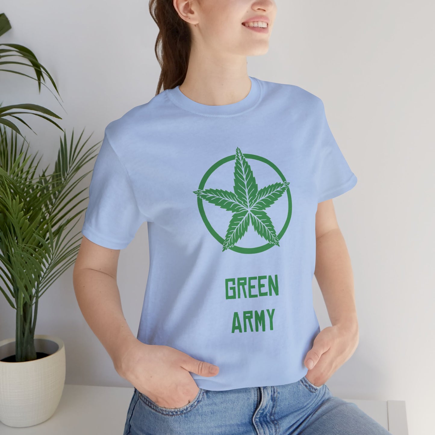 Green Army Star Unisex Jersey Short Sleeve Tee