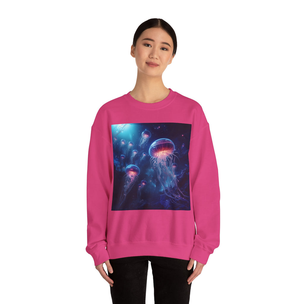 Jellyfish in Space Unisex Heavy Blend Crewneck Sweatshirt