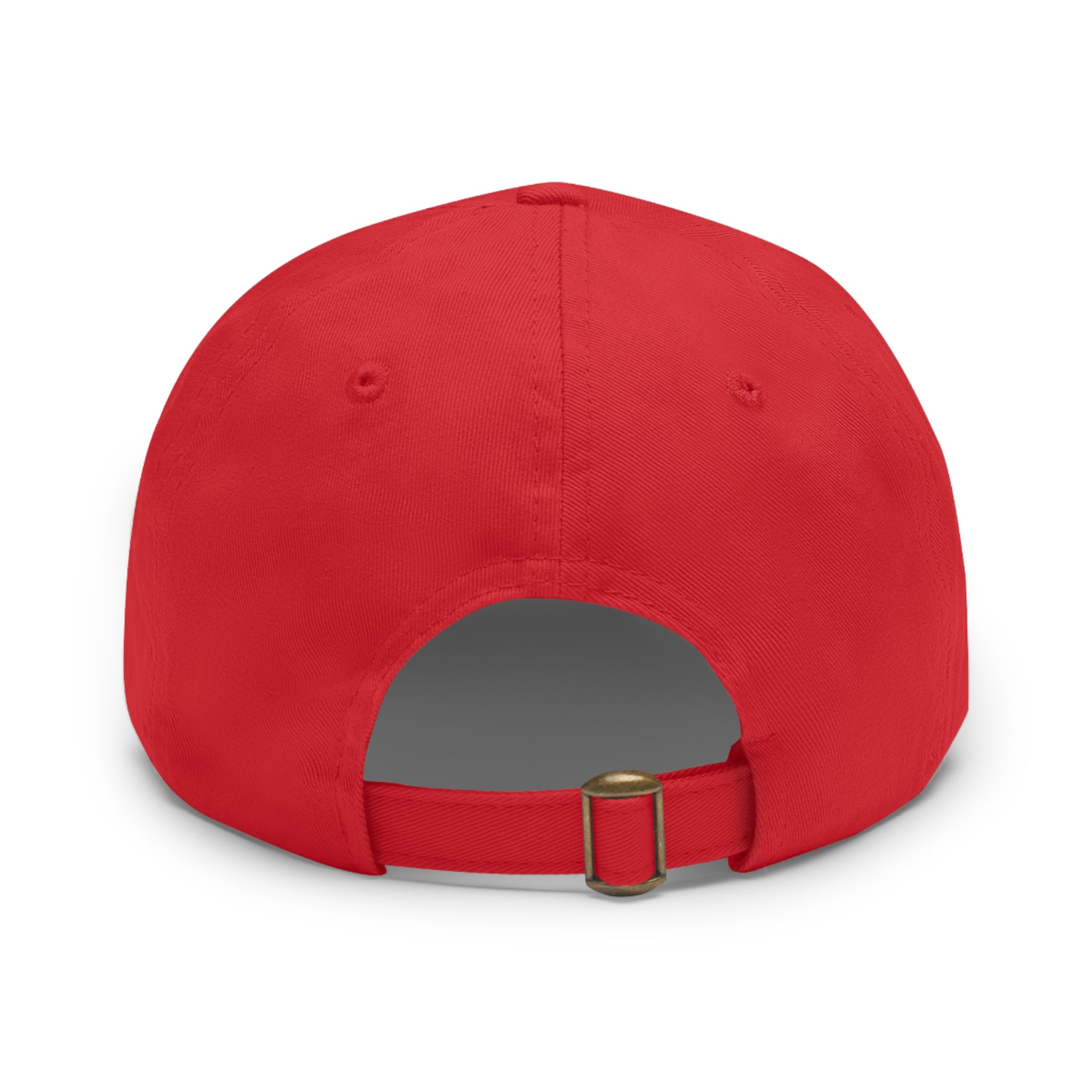 Green Army Dad Hat with Leather Patch (Round)