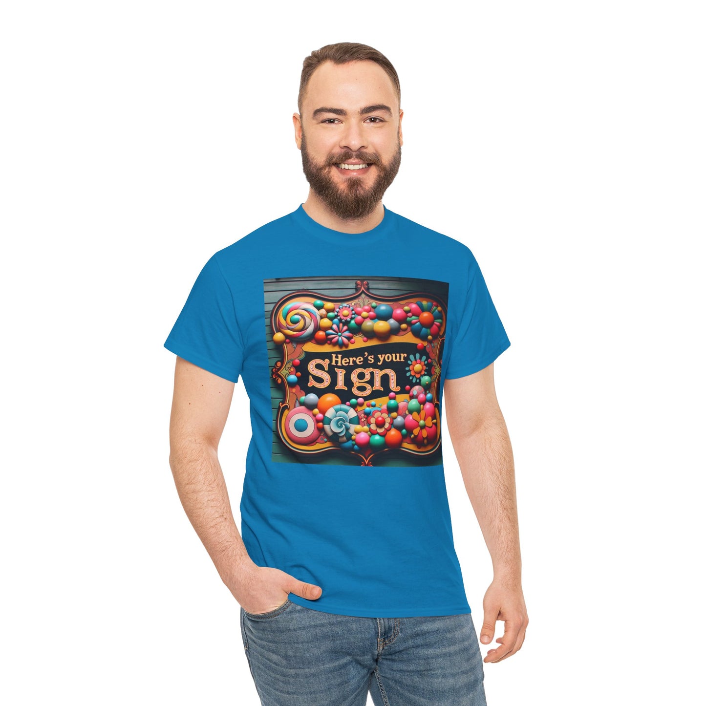 Here's Your Sign Unisex Heavy Cotton Tee - Fun and Colorful Graphic Tee for Everyday Wear