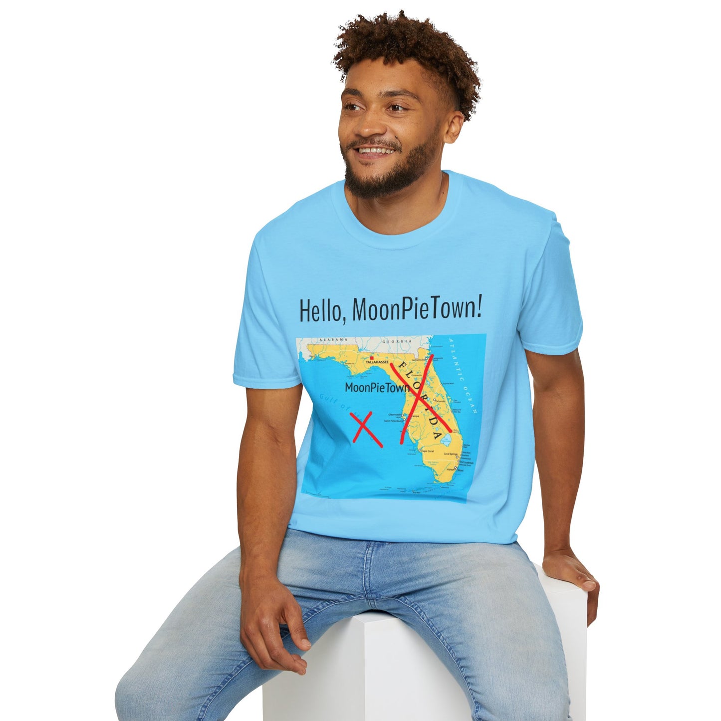 Hello MoonPieTown Unisex T-Shirt - Fun Florida Map Design