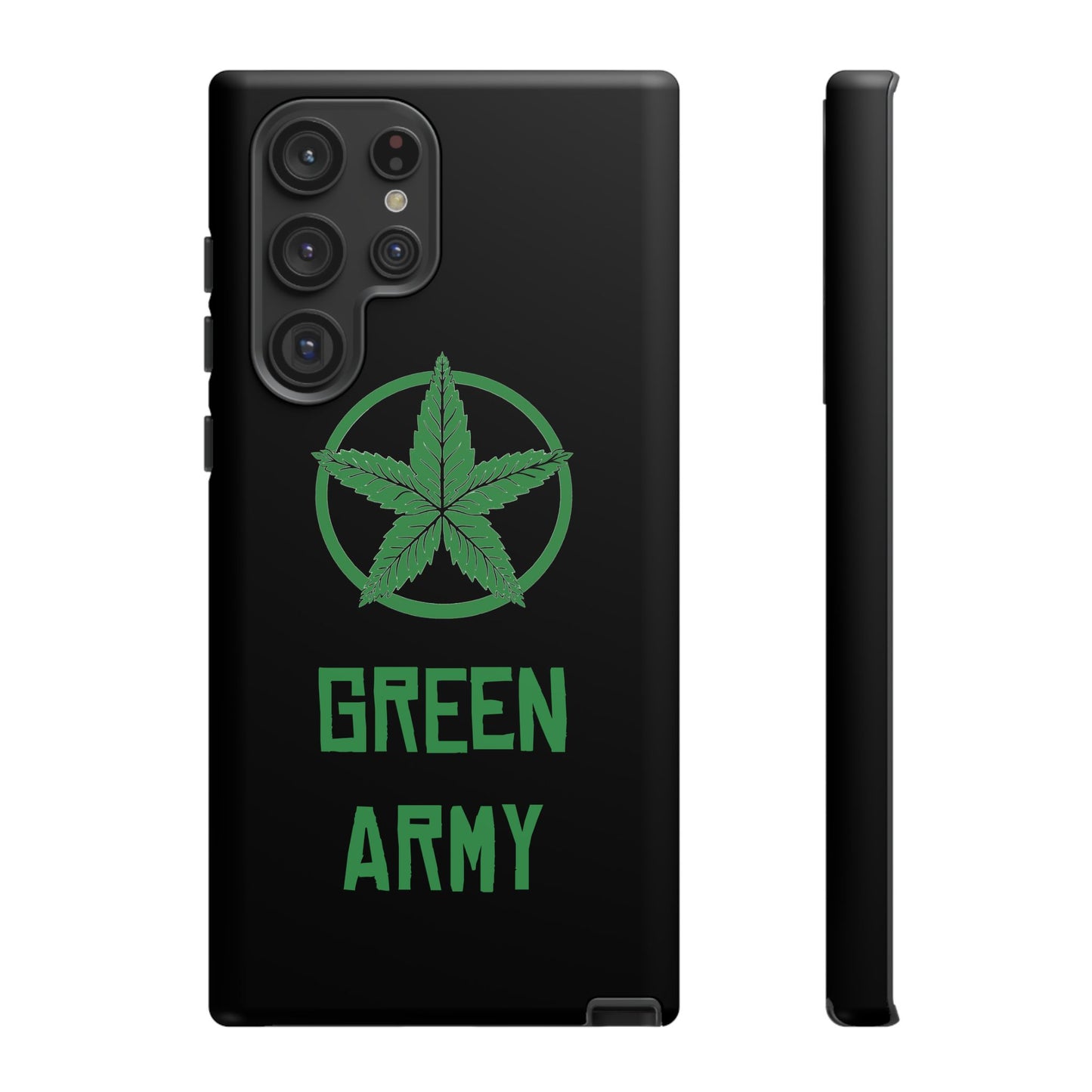 Black Full Green Army Star Leaf Tough Cases