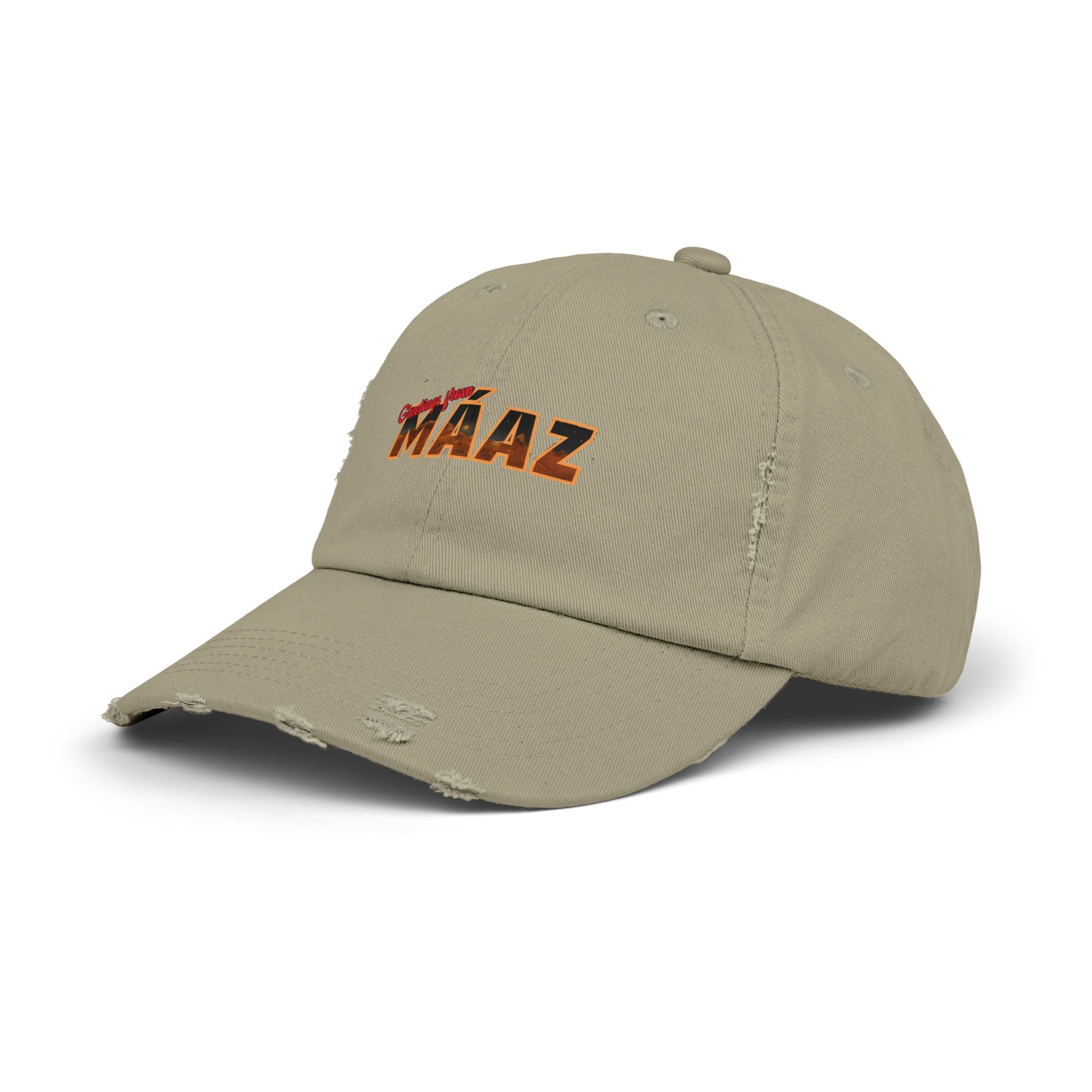 Greetings from Máaz Unisex Distressed Cap