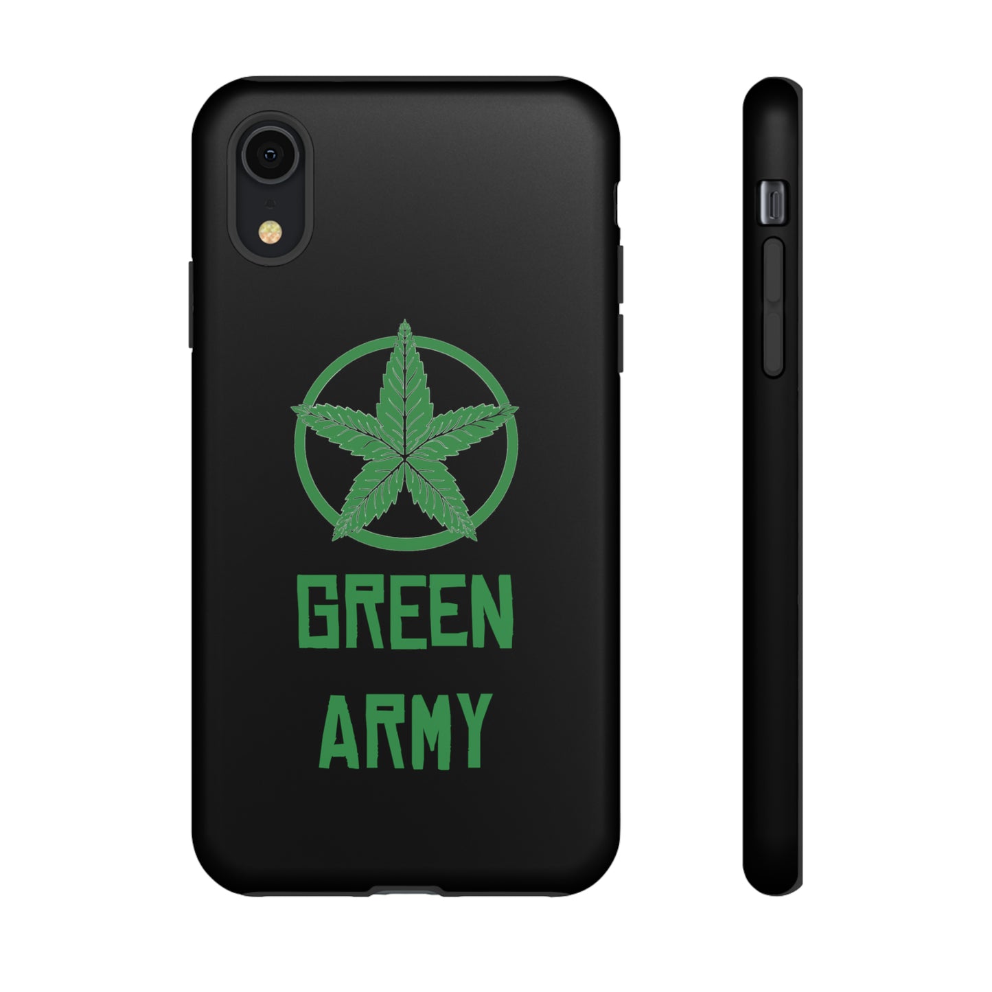 Black Full Green Army Star Leaf Tough Cases