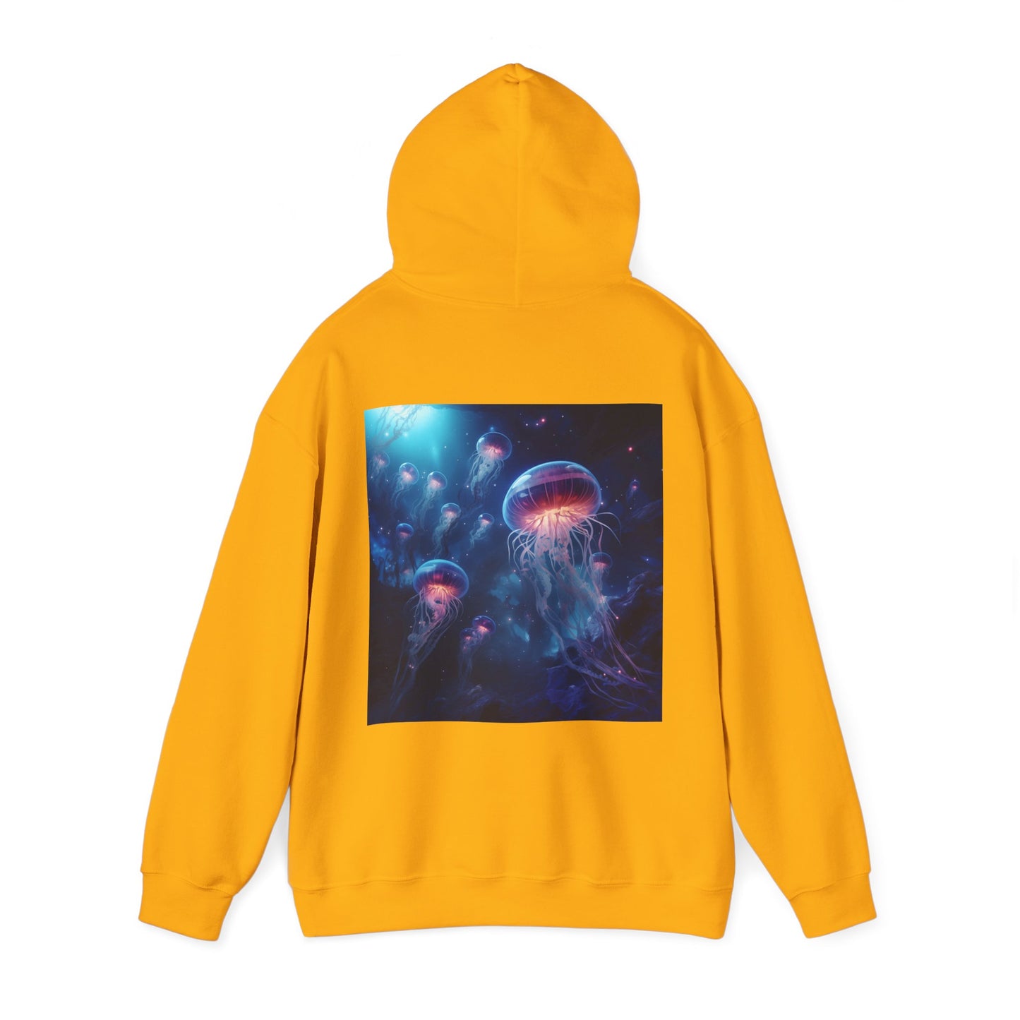 Jellyfish in Space Back Unisex Heavy Blend Hooded Sweatshirt