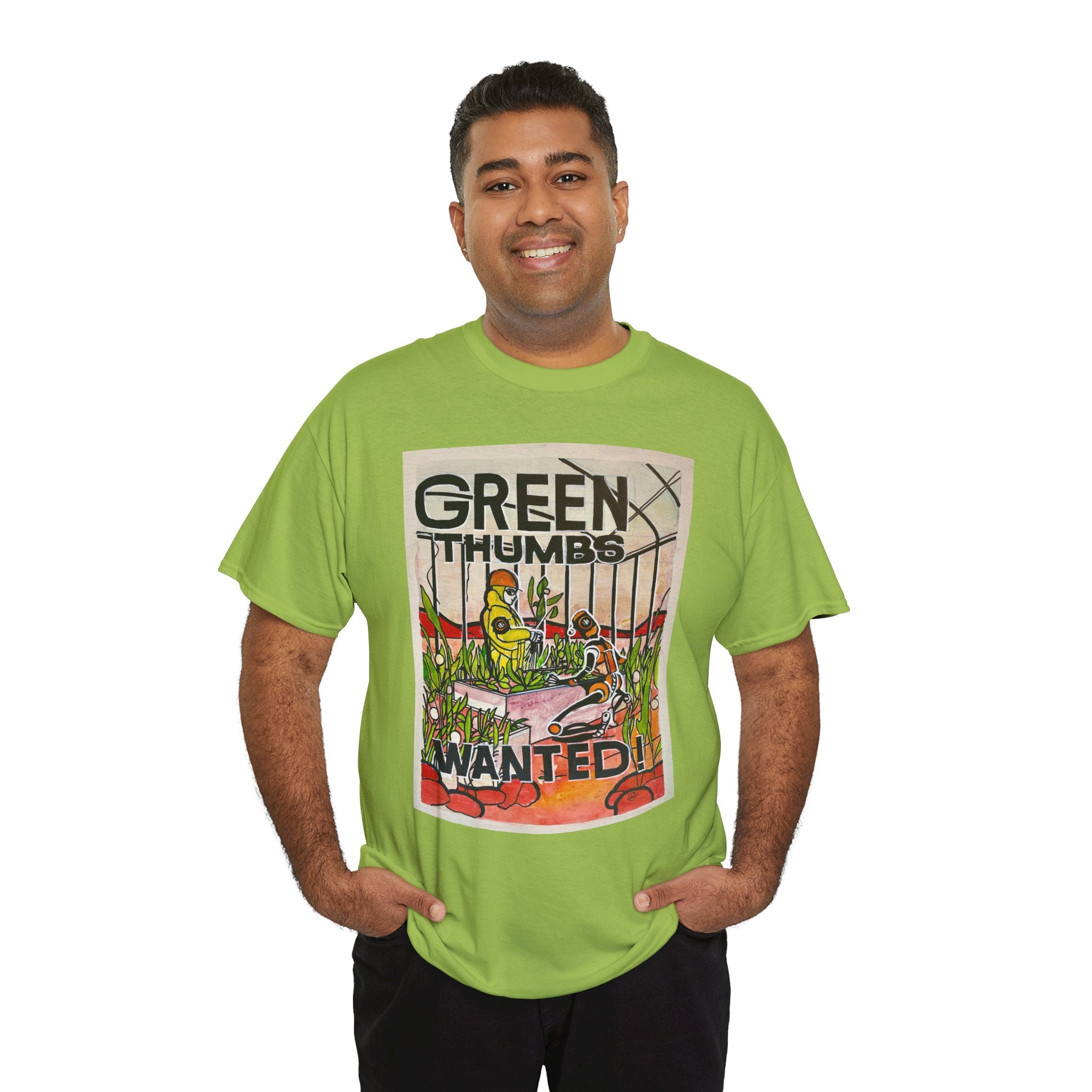 Martian Green Thumbs Unisex Heavy Cotton Tee