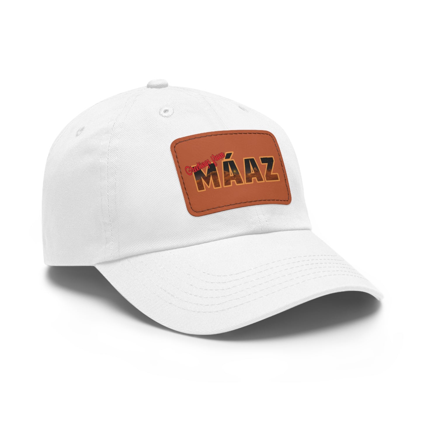 Greetings from Máaz Dad Hat with Leather Patch (Rectangle)