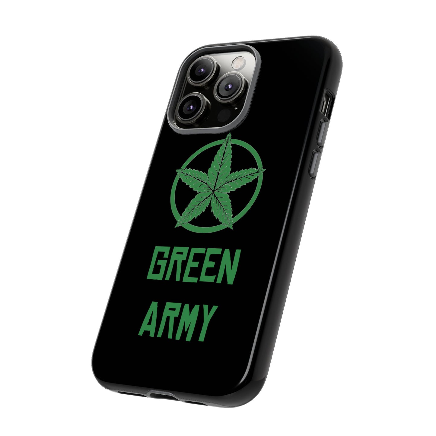 Black Full Green Army Star Leaf Tough Cases