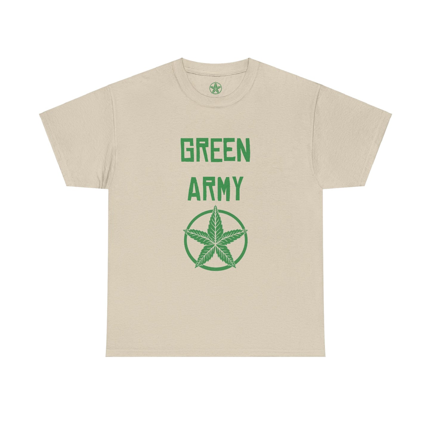 Green Army Star Leaf Unisex Heavy Cotton Tee