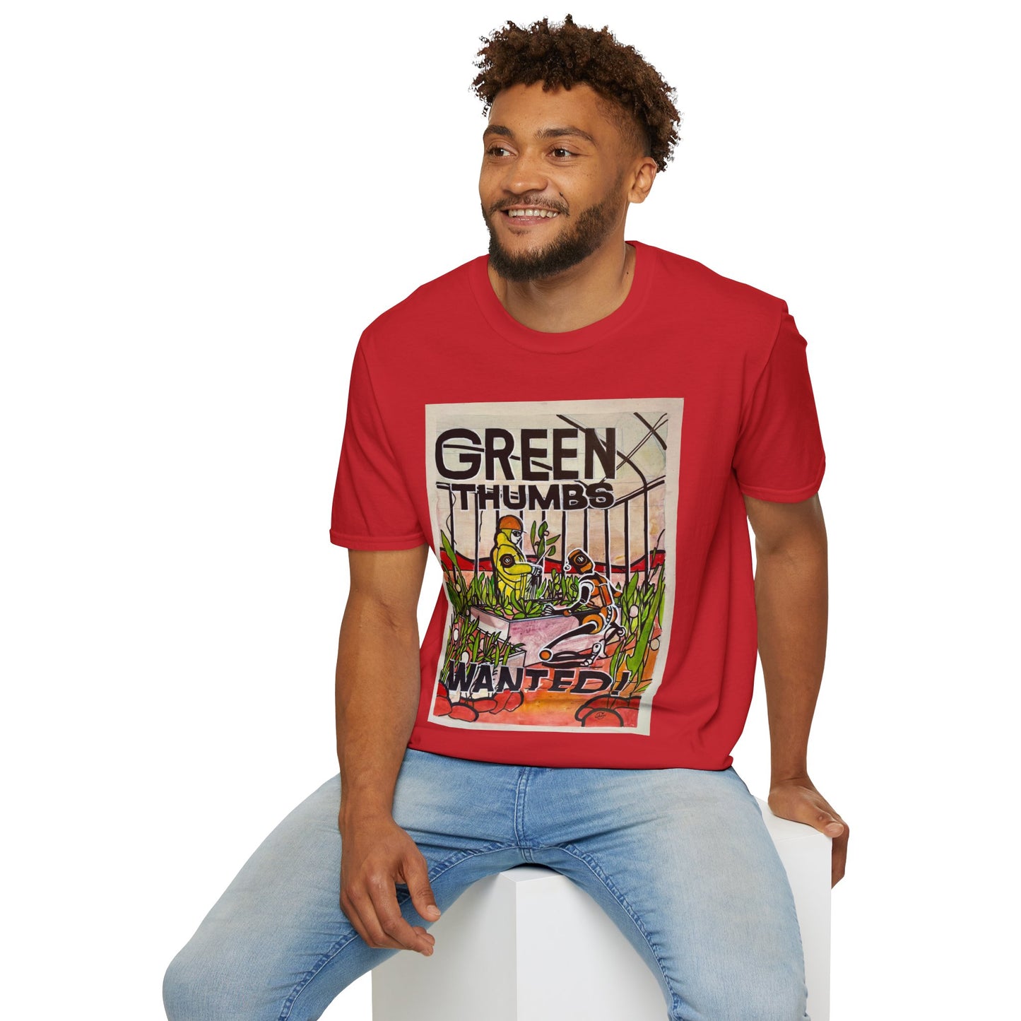 Martian Green Thumbs Unisex Softstyle T-Shirt