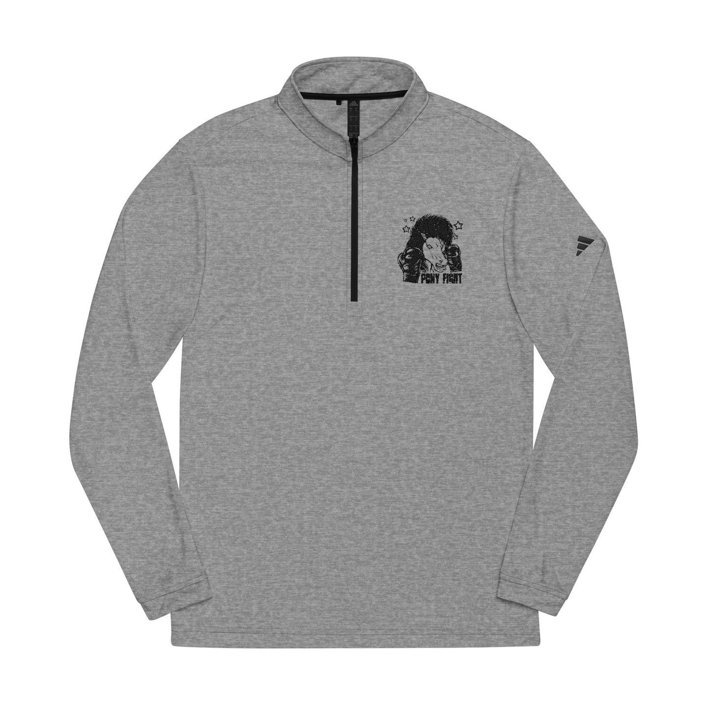 Pony Fight Adidas Quarter-Zip Pullover - Stylish & Comfortable Embroidered Top for Active Lifestyle