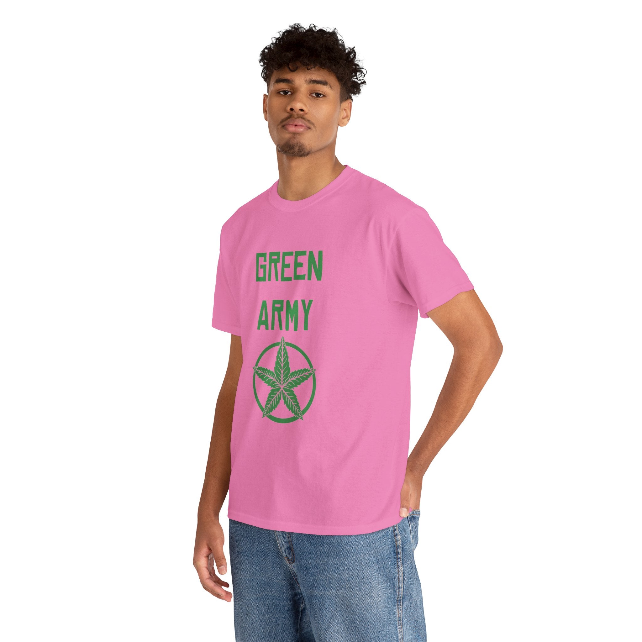 Green Army Star Leaf Unisex Heavy Cotton Tee