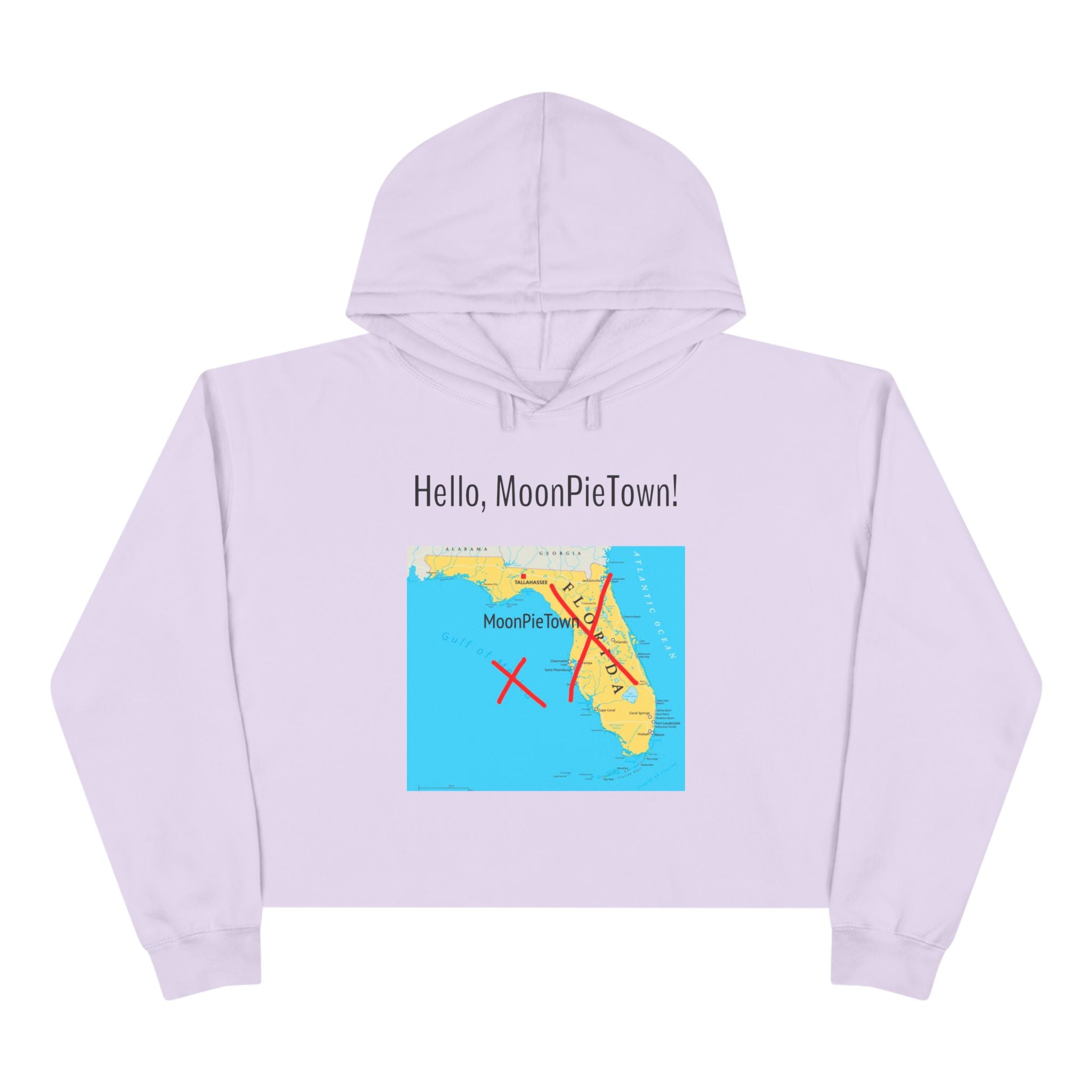 Hello MoonPieTown! Stylish Crop Hoodie for Trendsetters