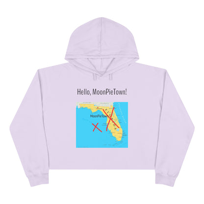Hello MoonPieTown! Stylish Crop Hoodie for Trendsetters