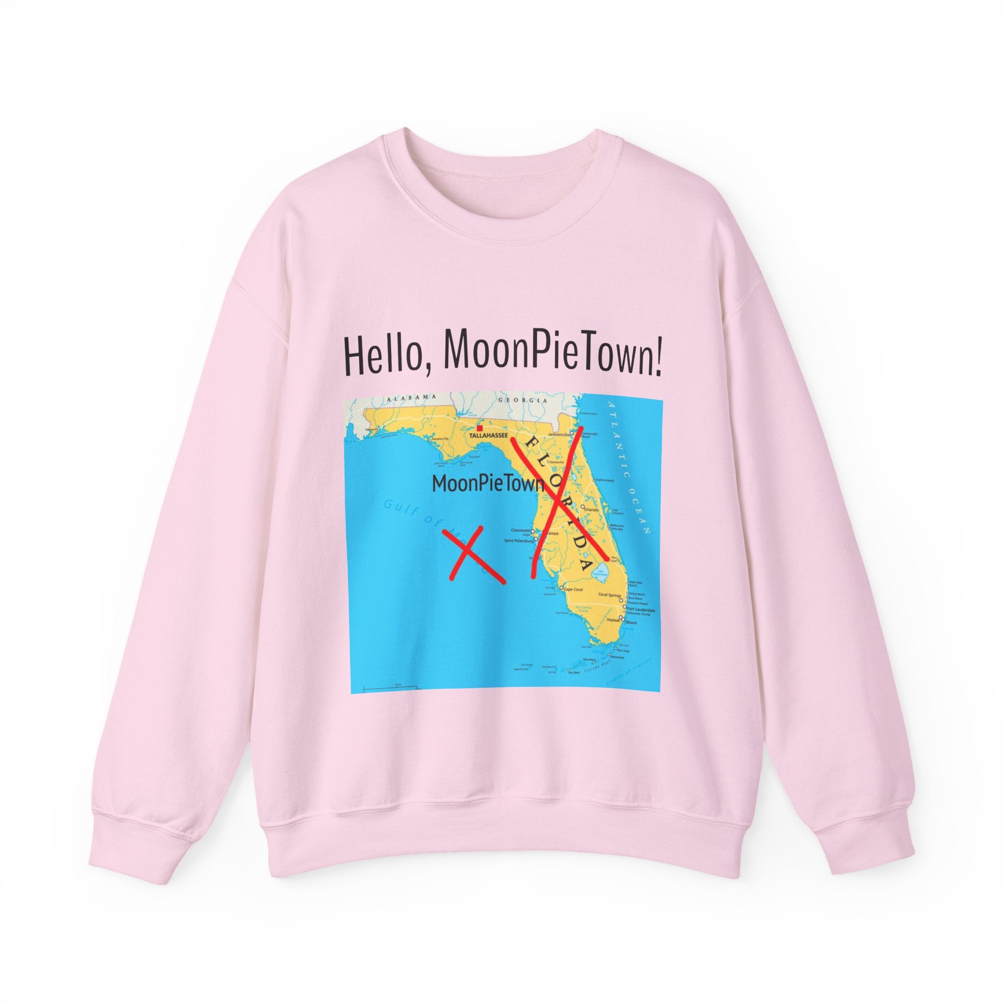 Hello MoonPieTown! Unisex Crewneck Sweatshirt - Cozy Casual Wear for Travel Lovers