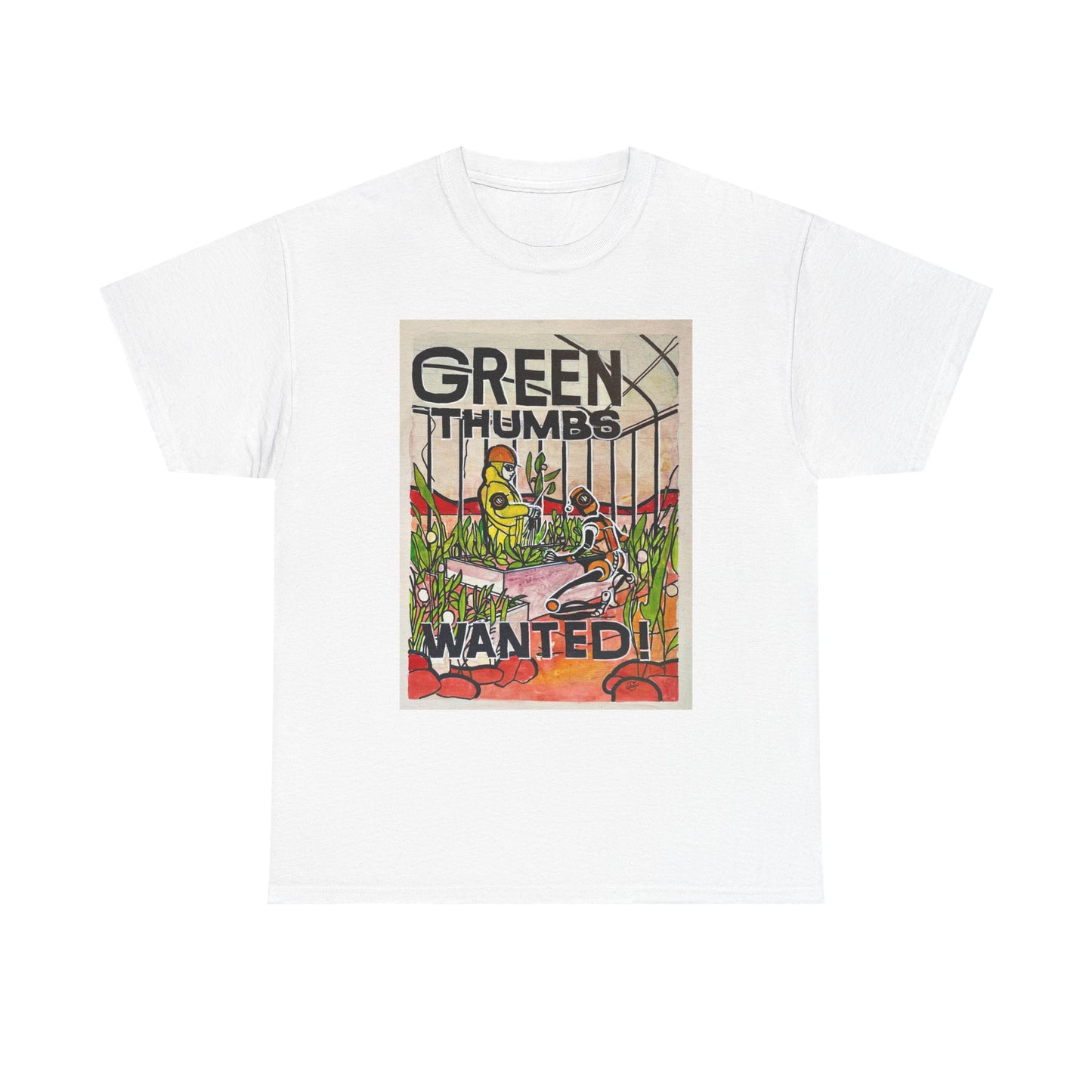 Martian Green Thumbs Unisex Heavy Cotton Tee