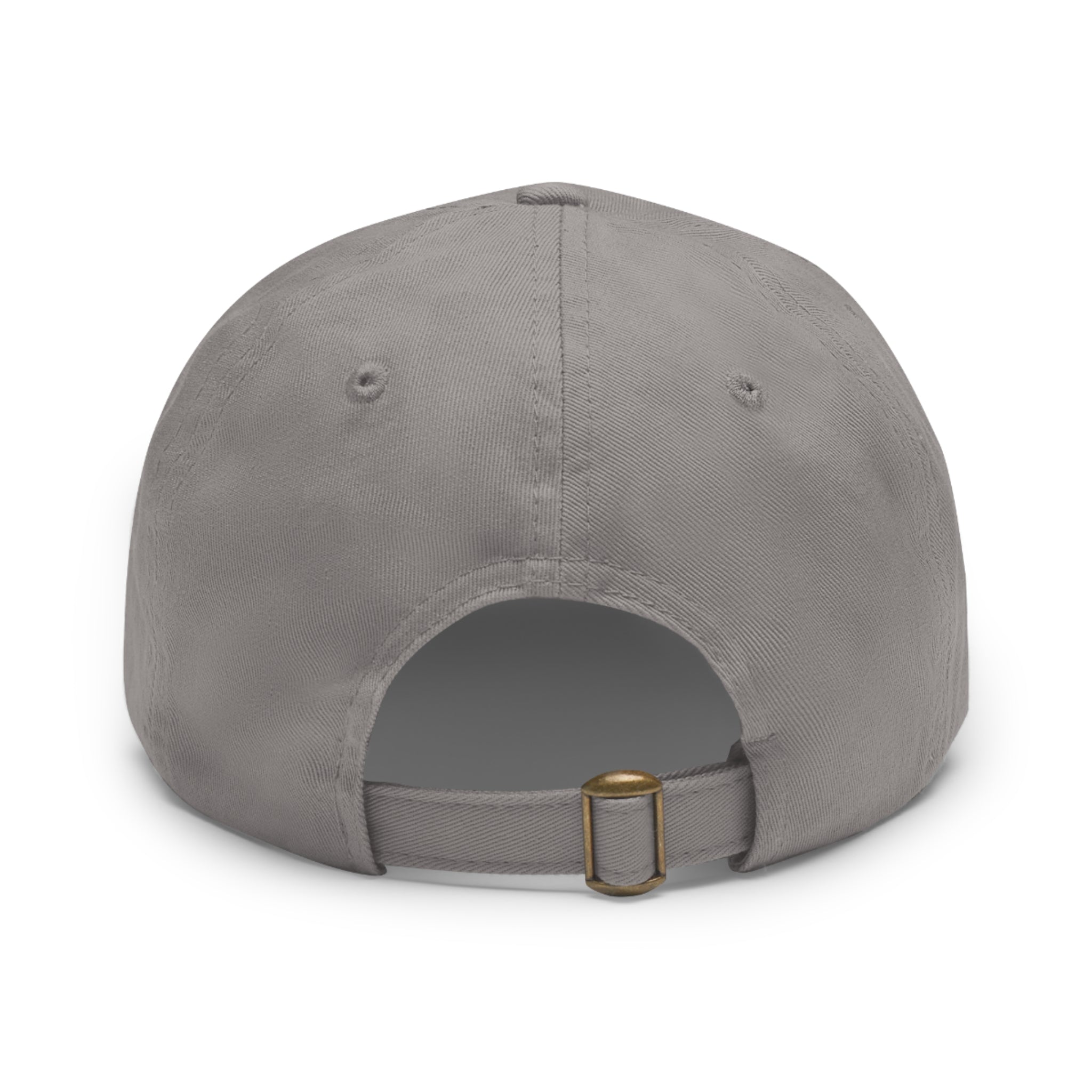 Green Army Dad Hat with Leather Patch (Round)
