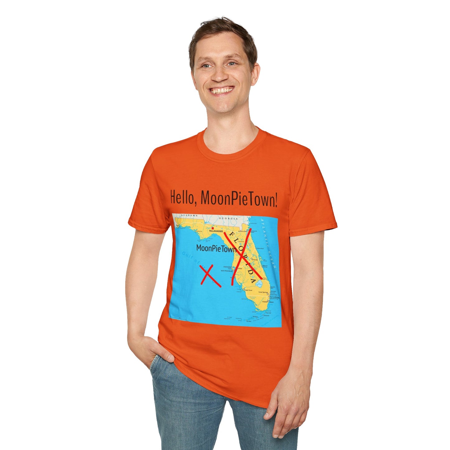 Hello MoonPieTown Unisex T-Shirt - Fun Florida Map Design