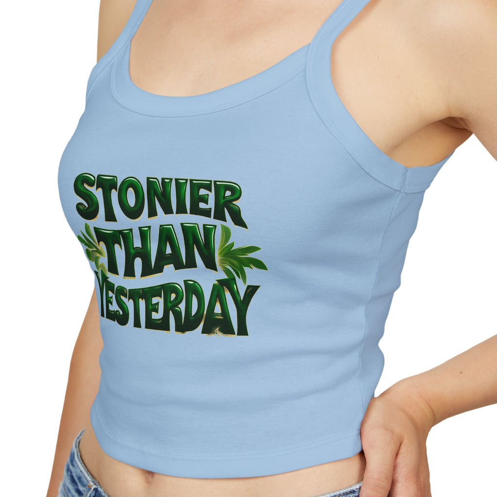 Stoner Vibe Spaghetti Strap Tank Top - Stonier Than Yesterday Design