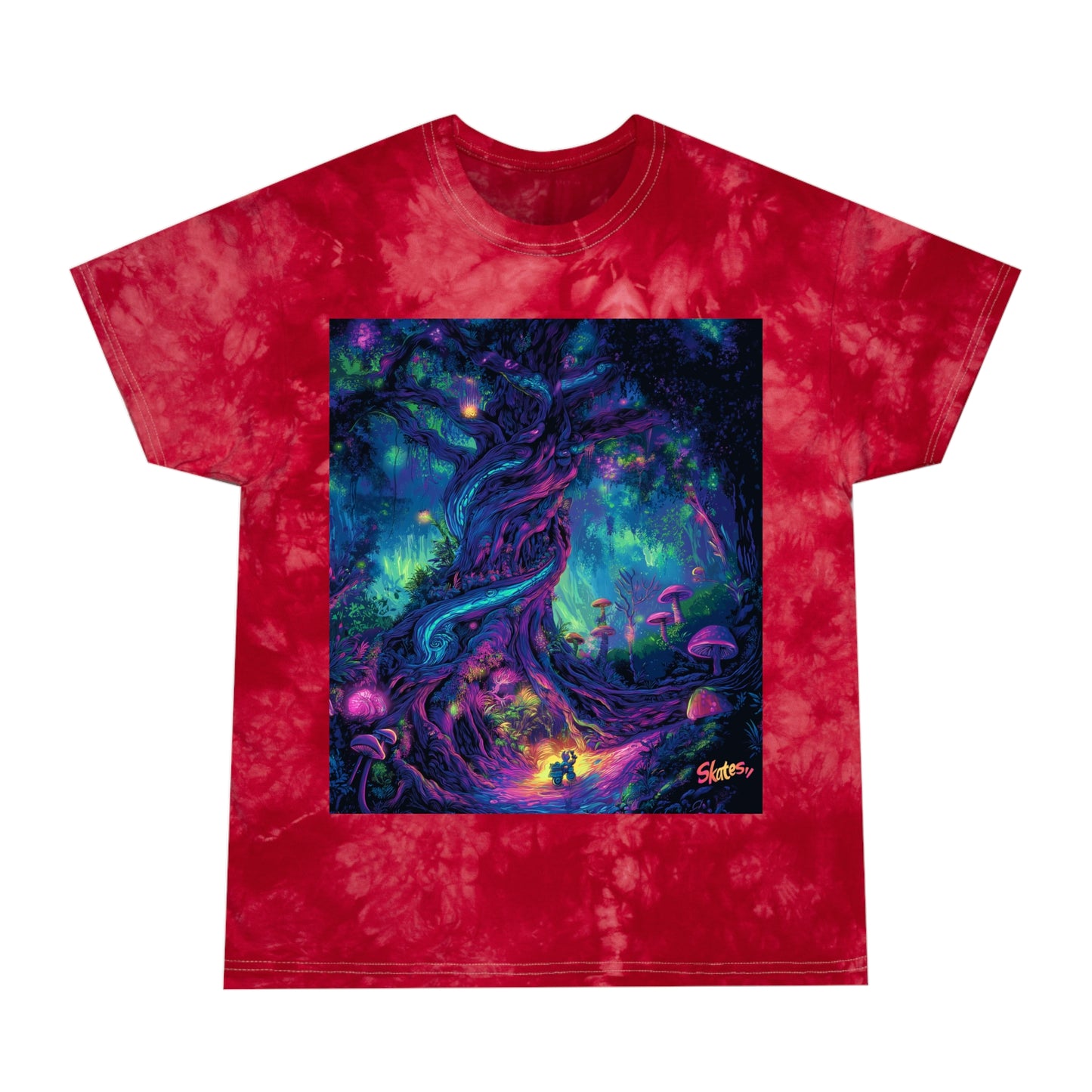 Skates Tree Tie-Dye Tee, Crystal