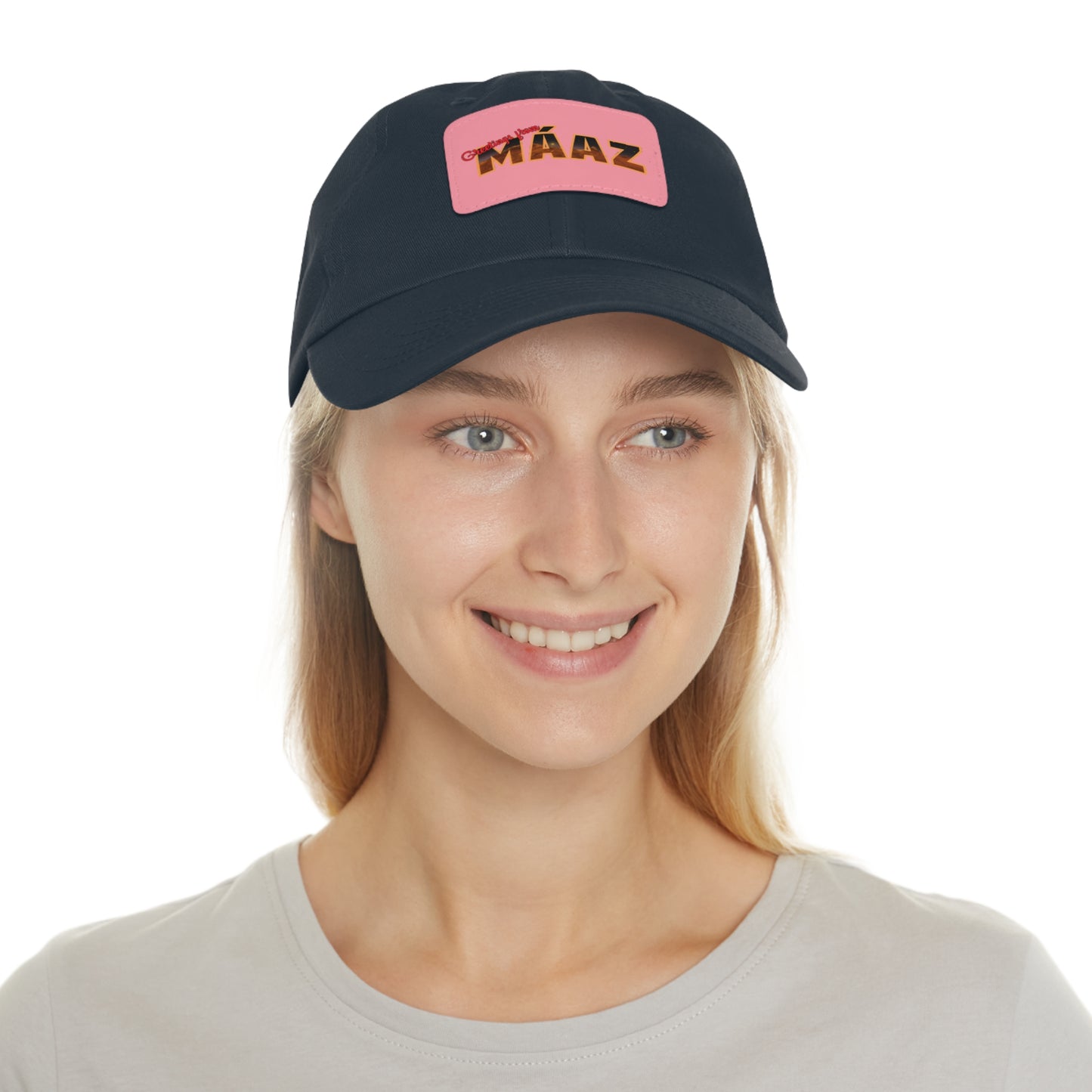 Greetings from Máaz Dad Hat with Leather Patch (Rectangle)