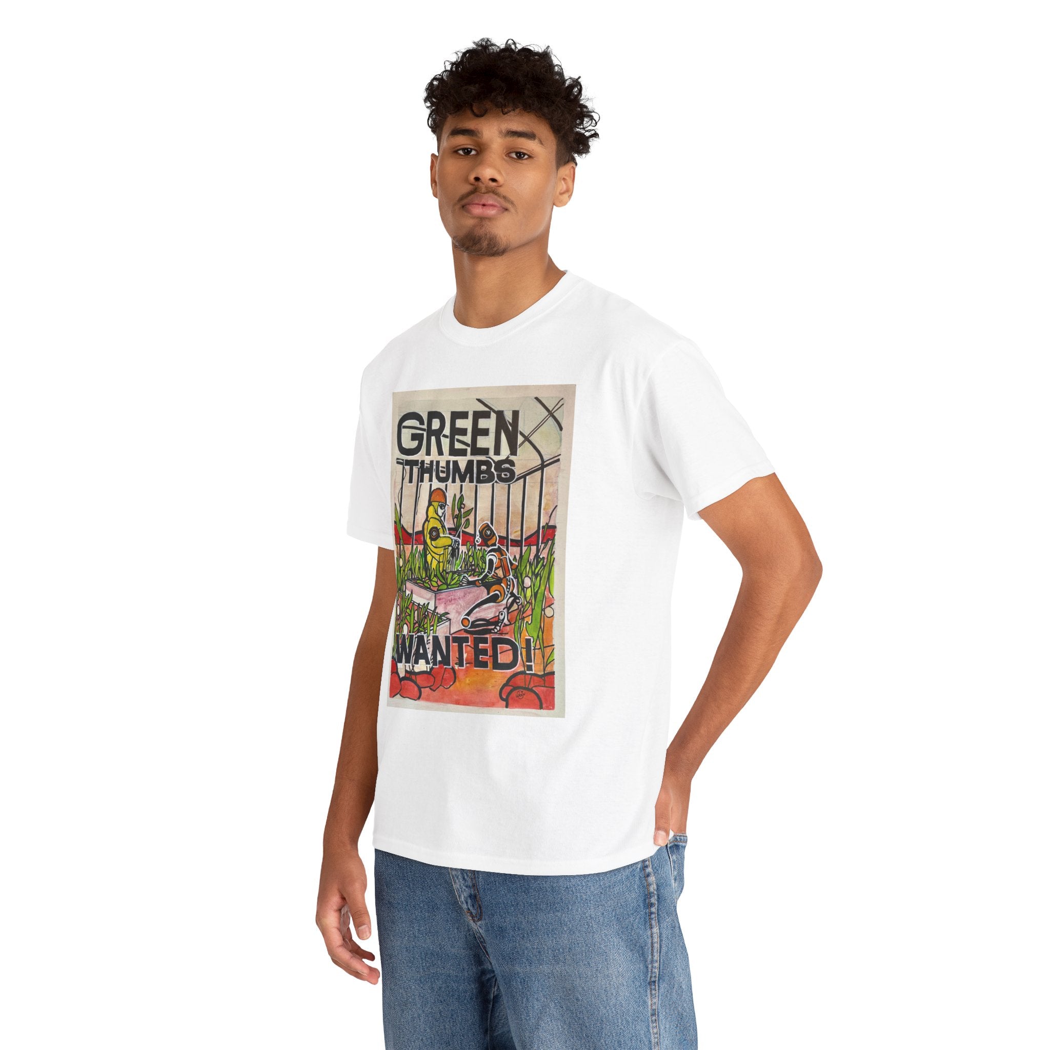 Martian Green Thumbs Unisex Heavy Cotton Tee