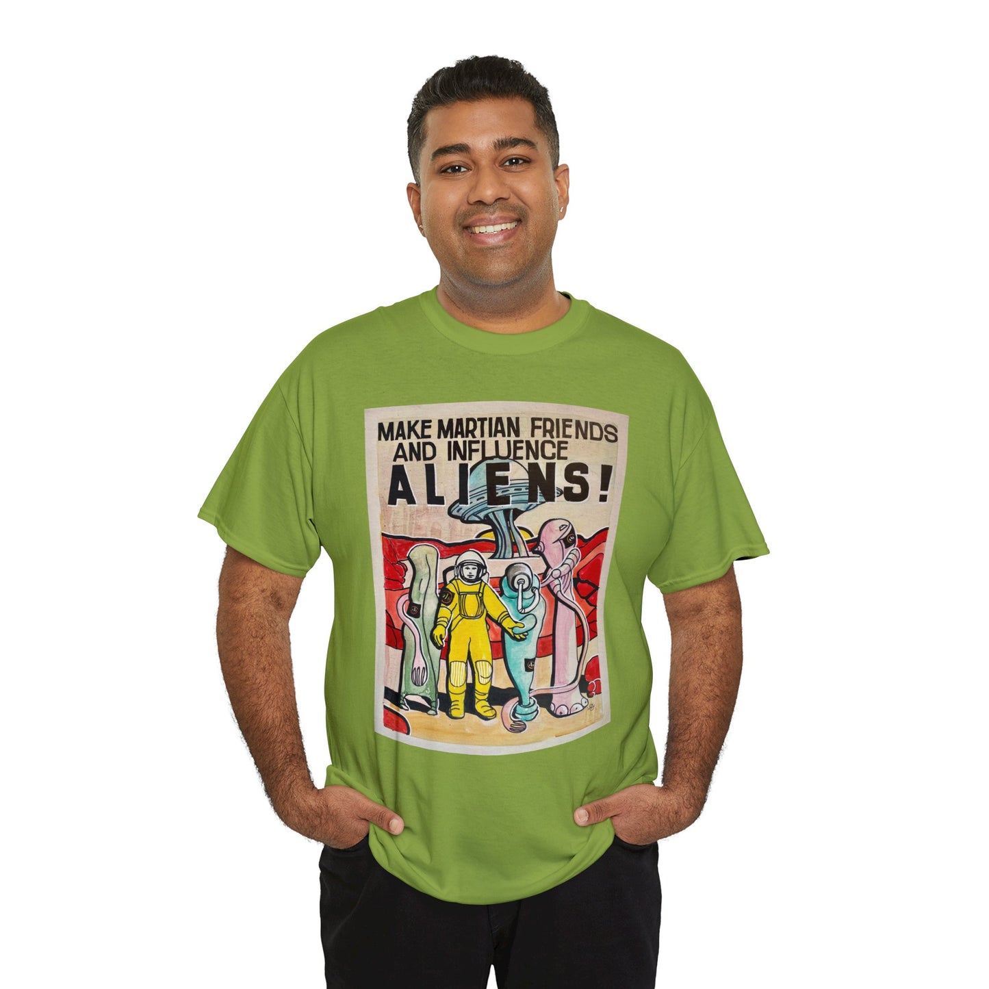 Mars Aliens Unisex Heavy Cotton Tee